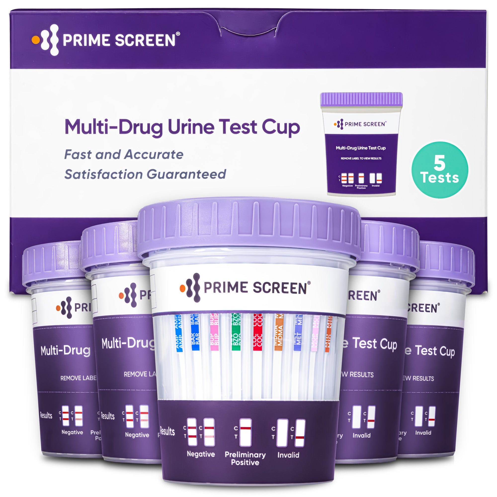 Prime Screen - 12 Multi Panel Urine Test Cup (AMP,BAR,BUP,BZO,COC,mAMP,MDMA,MOP,MTD,OXY,PCP,THC) - TDOA-6125