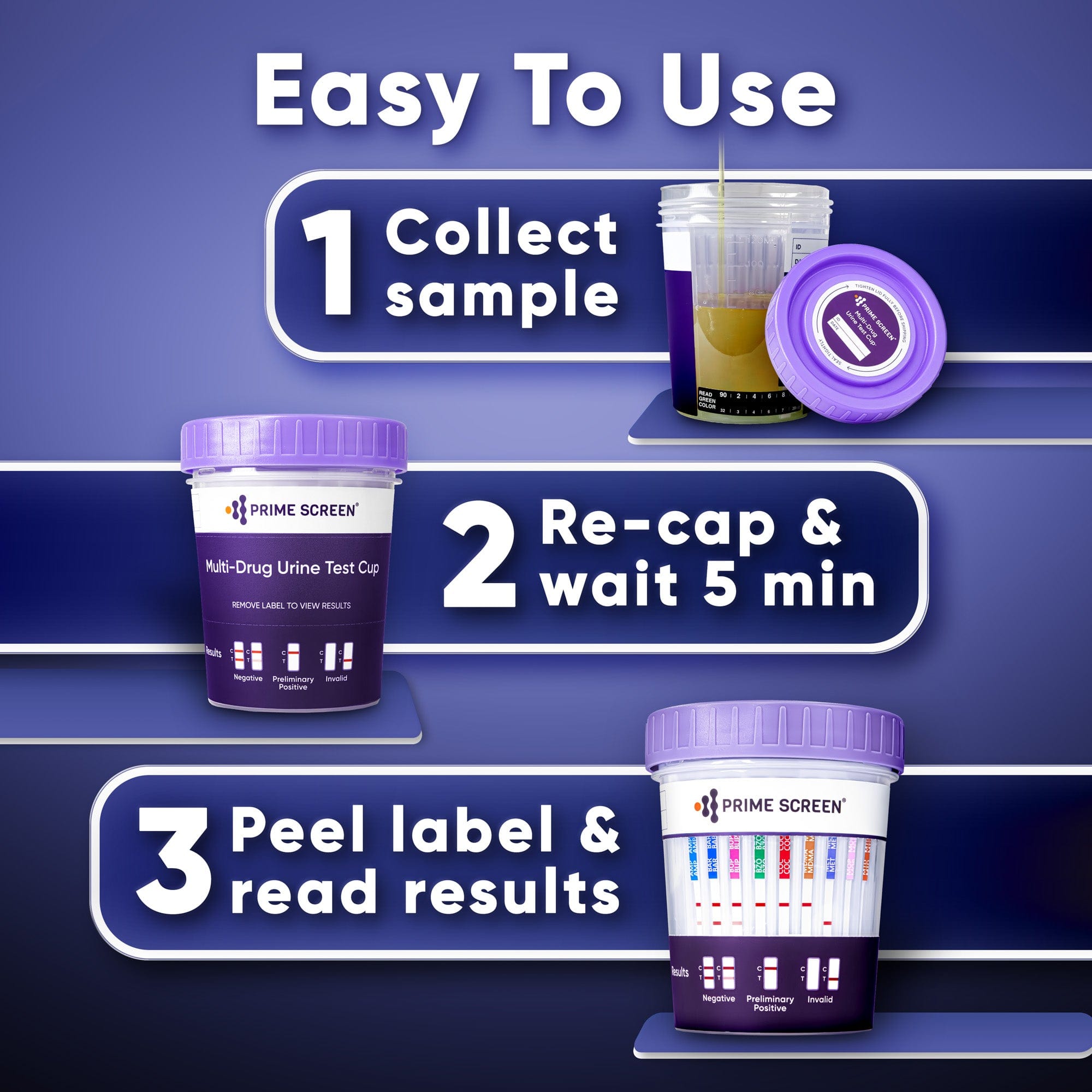Prime Screen - 12 Multi Panel Urine Test Cup (AMP,BAR,BUP,BZO,COC,mAMP,MDMA,MOP,MTD,OXY,PCP,THC) - TDOA-6125