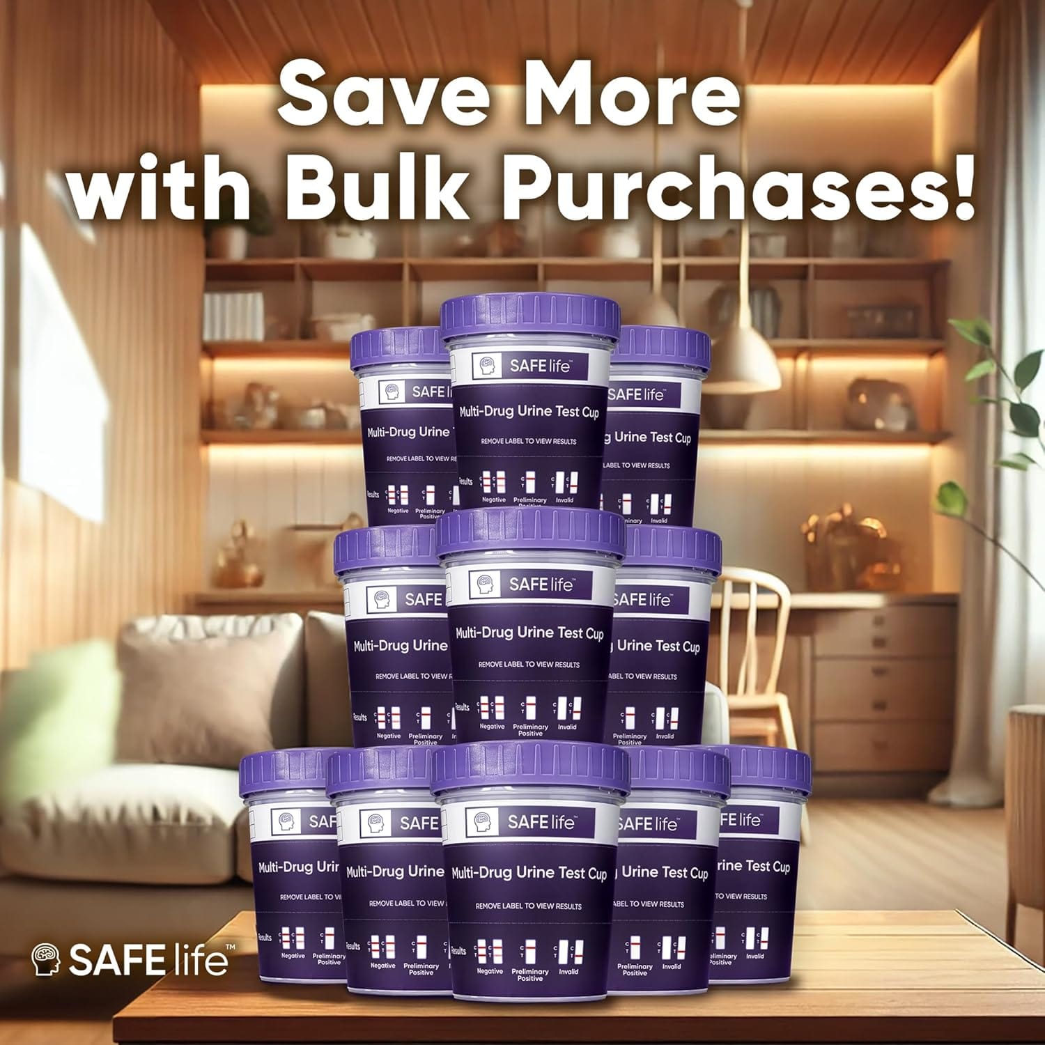 SAFElife™ T-Cup® 22 Panel Drug Screen Test Cup with AMP 300, BAR 300, BUP10, BZO2000, COC100, EDDP 300, HMO 300, KET 1000, MDMA 500, MET 300, MOP 100, MTD 200, OXY 100, PCP 25, PPX 300, THC 25, ETG 500, FTY 20, TRA 200, K2 50, KRA 300, 6-MAM 10
