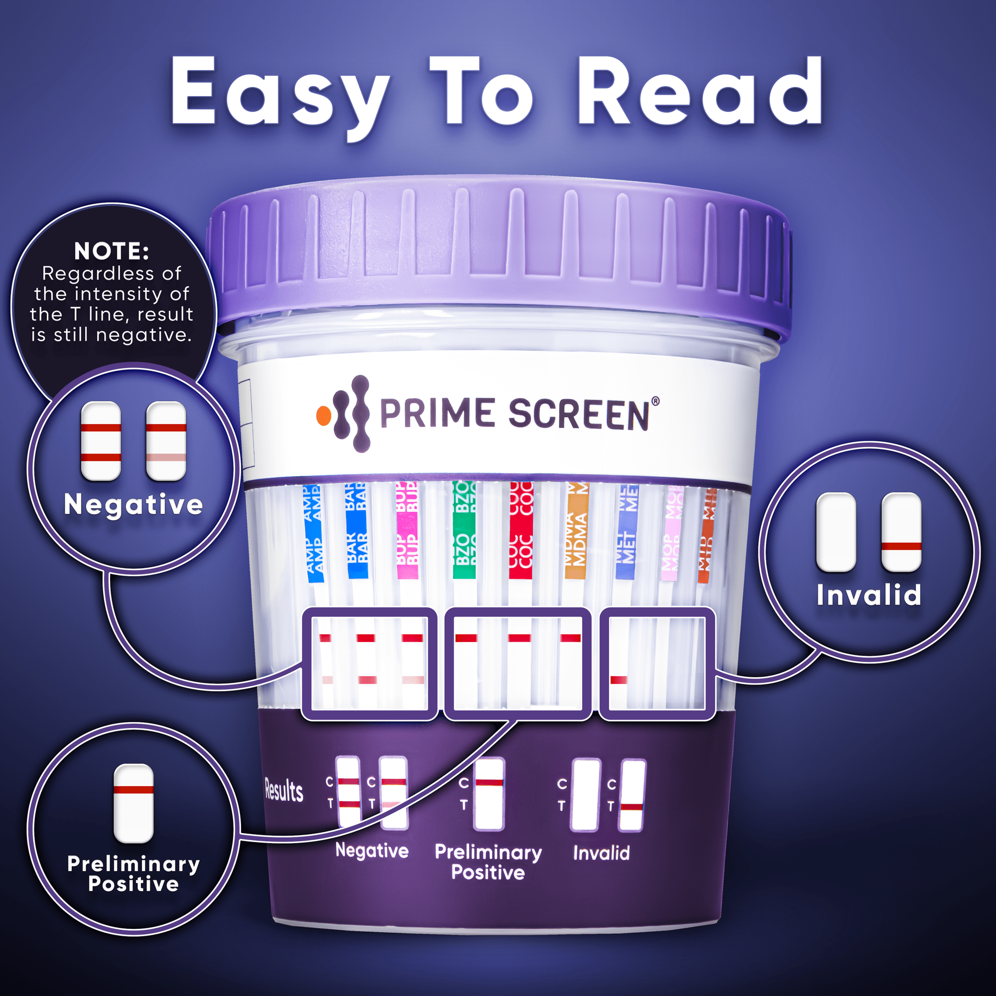 Prime Screen - 12 Panel Compact Urine Test Cup (AMP,BAR,BUP,BZO,COC,MDMA,MTD,OPI,OXY,PCP,TCA,THC) - CDOA-3124