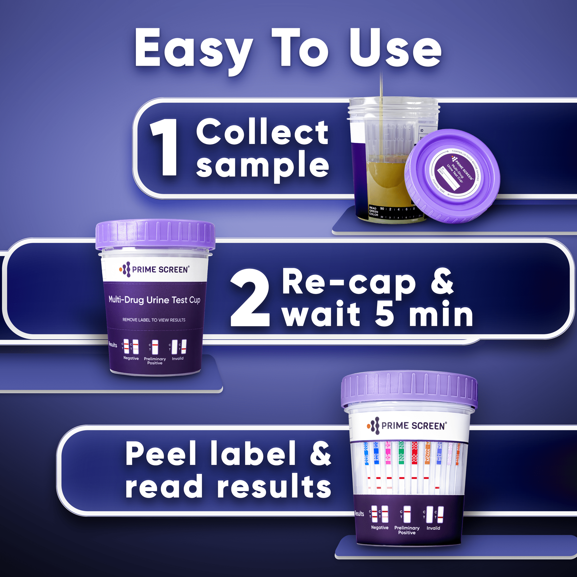 Prime Screen - 12 Panel Compact Urine Test Cup (AMP,BAR,BUP,BZO,COC,MDMA,MTD,OPI,OXY,PCP,TCA,THC) - CDOA-3124