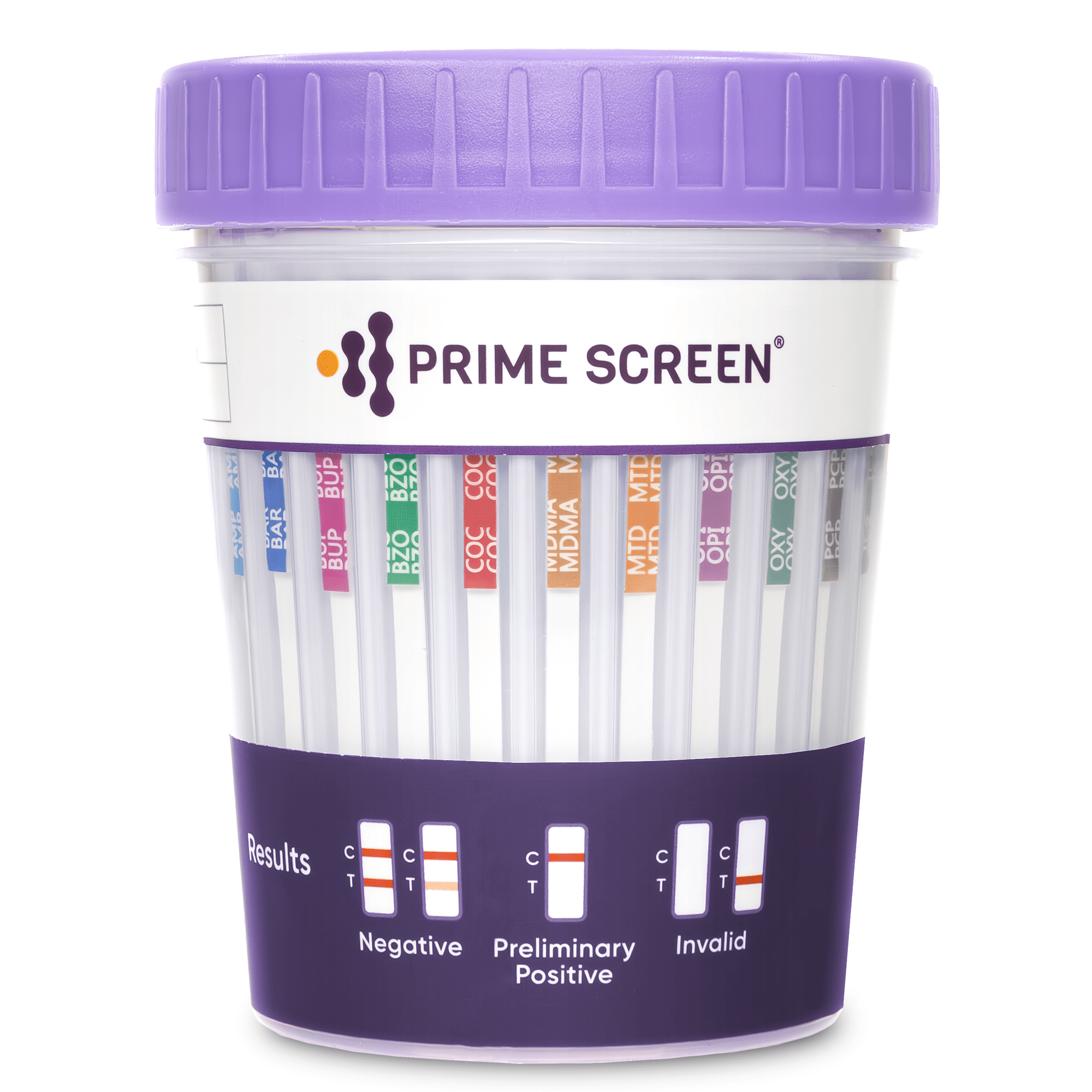 Prime Screen - 12 Panel Compact Urine Test Cup (AMP,BAR,BUP,BZO,COC,MDMA,MTD,OPI,OXY,PCP,TCA,THC) - CDOA-3124