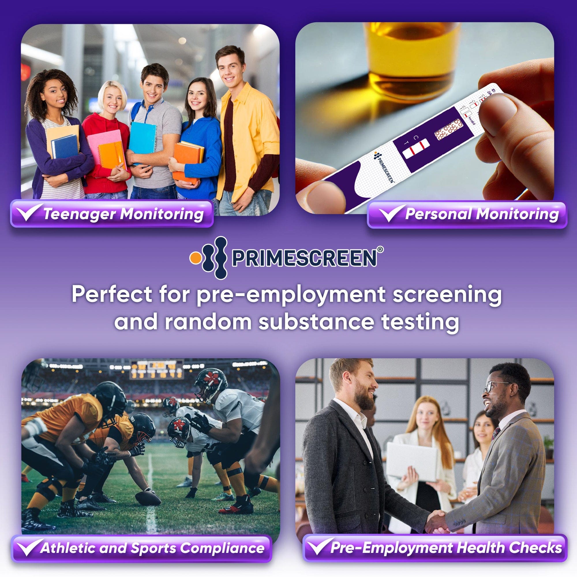 Prime Screen - Cocaine Urine Test Card - Detect COC in Urine with 300 ng/mL Cutoff Level - Single Panel Drug Test Kit - 10 Pack