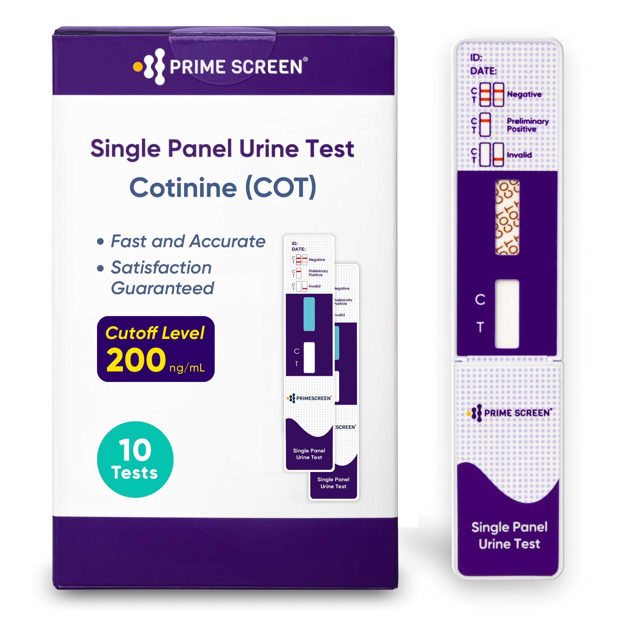 Prime Screen - Nicotine Tobacco Cotinine Urine Dip Test Kit - WCOT-114