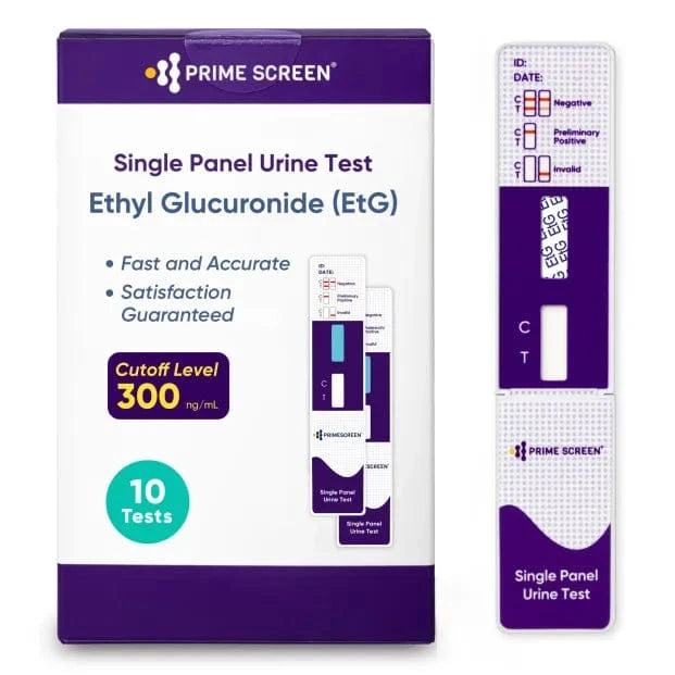 Prime Screen - Alcohol ETG Urine Dip Card Test - 80 Hour Low Cut-Off 300 ng/mL - WETG-114