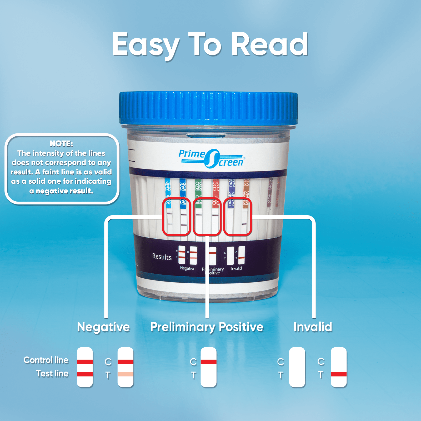 Prime Screen - 6 Panel Multi Drug Urine Test Cup (AMP,BZO,COC,mAMP,OPI,THC) - TDOA-264