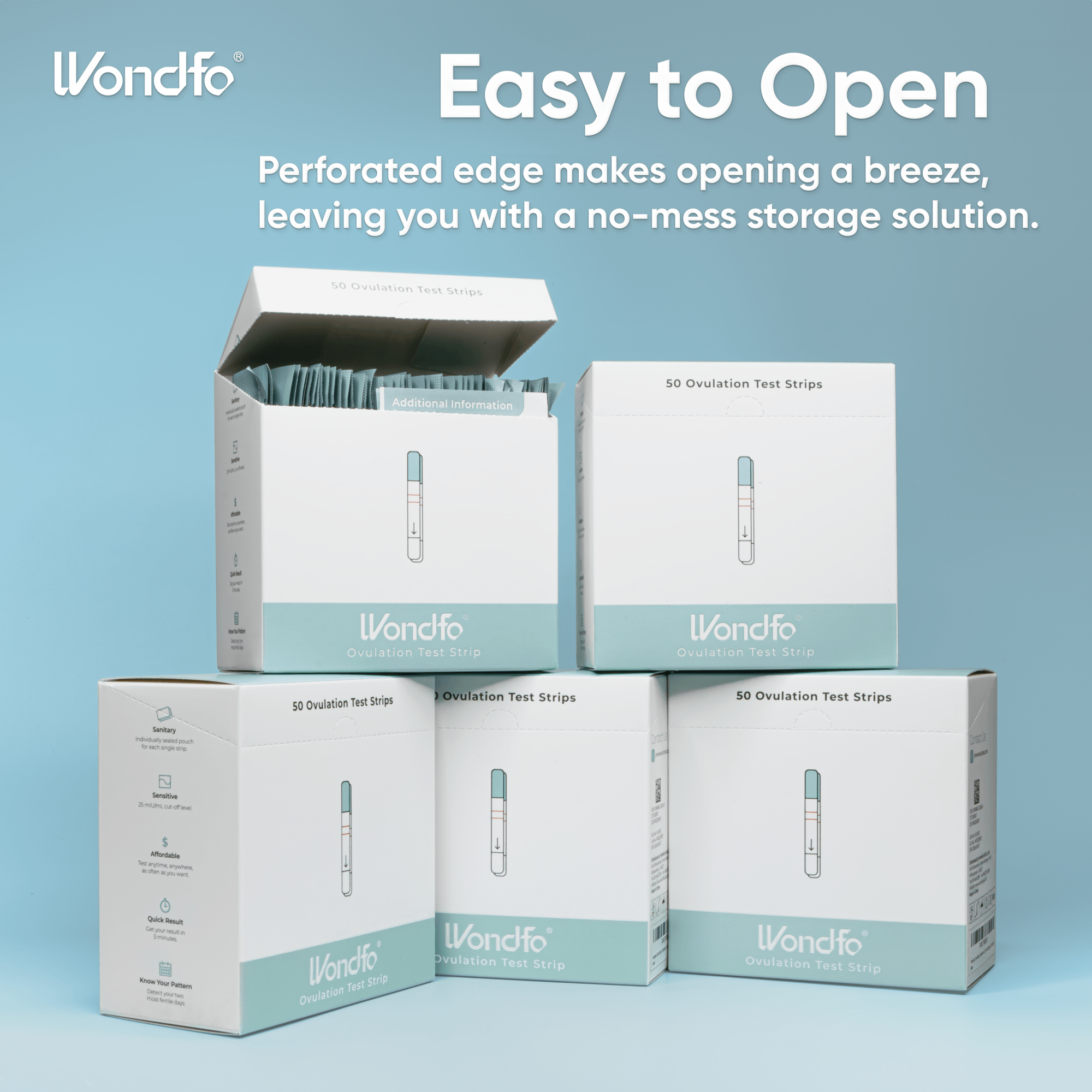 Prime Screen - Wondfo LH Ovulation Strips Rapid Test Detection for Home Self-Checking - Reliable Ovulation Predictor Kit - W2-S