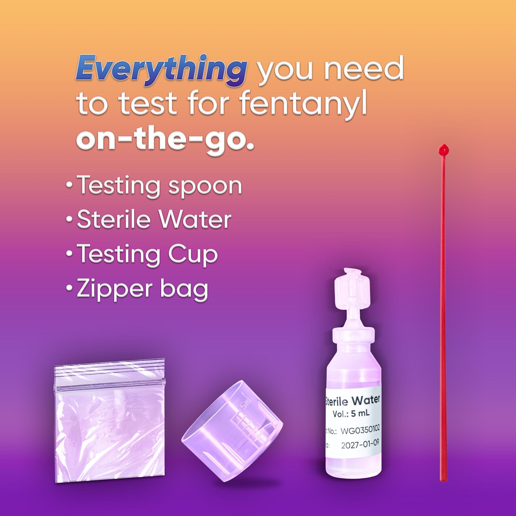 SAFE LIFE Fentanyl Test Strips – Detects Fentanyl and Analogs in Powders, Liquids, and Pills, Highly Sensitive with 10 ng/mL Cut-Off, 5-Test Kit with Cups & Spoons, No Interference from Meth or MDMA