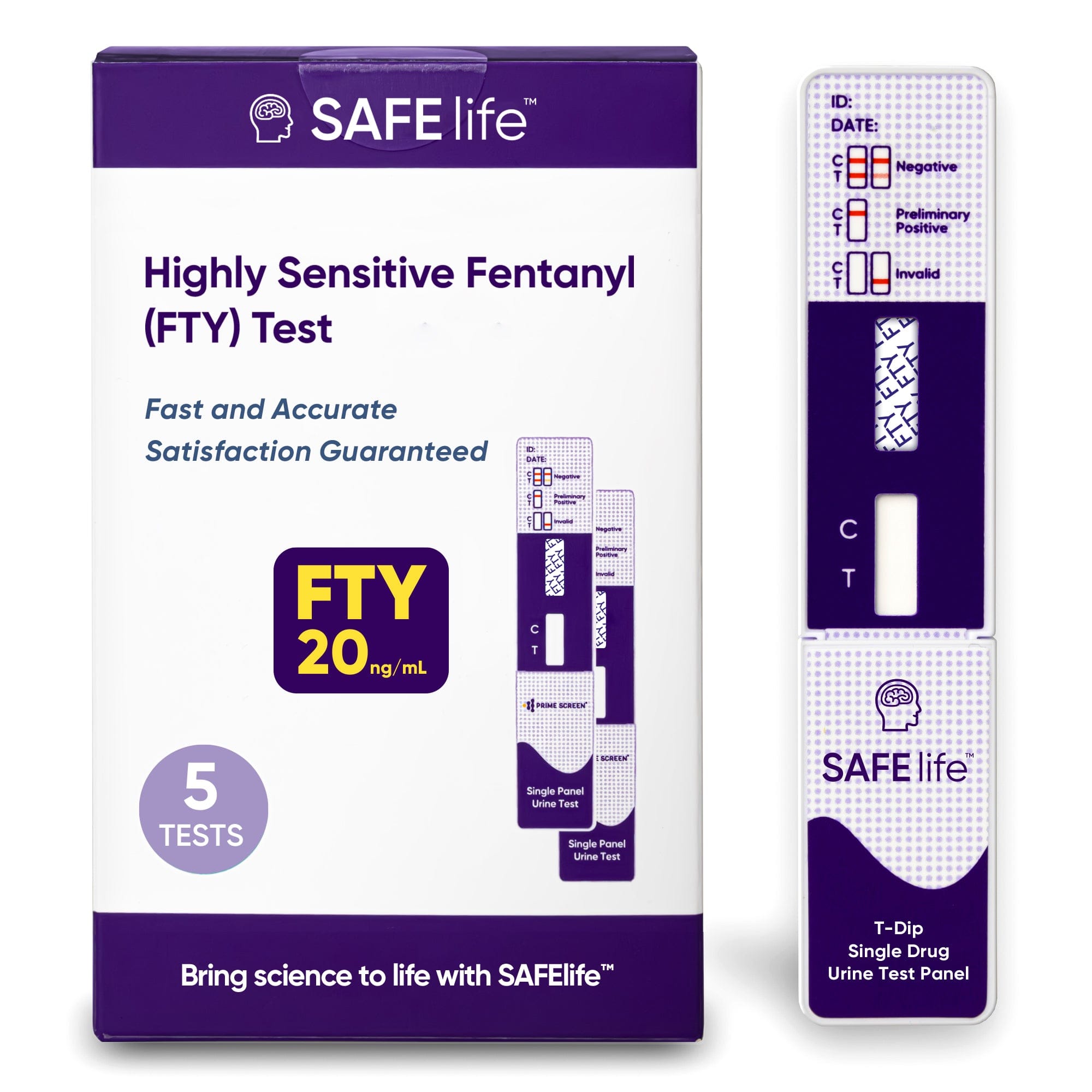 Prime Screen - Safe Life Fentanyl Single Panel Urine Test???Rapid Test Result in 5 Mins, Synthetic OPI Detecting Drug Testing Card, Cut-Off 20 ng/ml, Highly Sensitive Drug Test kit