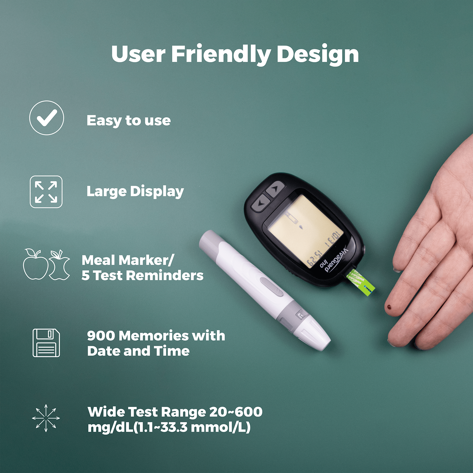 Prime Screen - VivaGuard Blood Glucose Meter