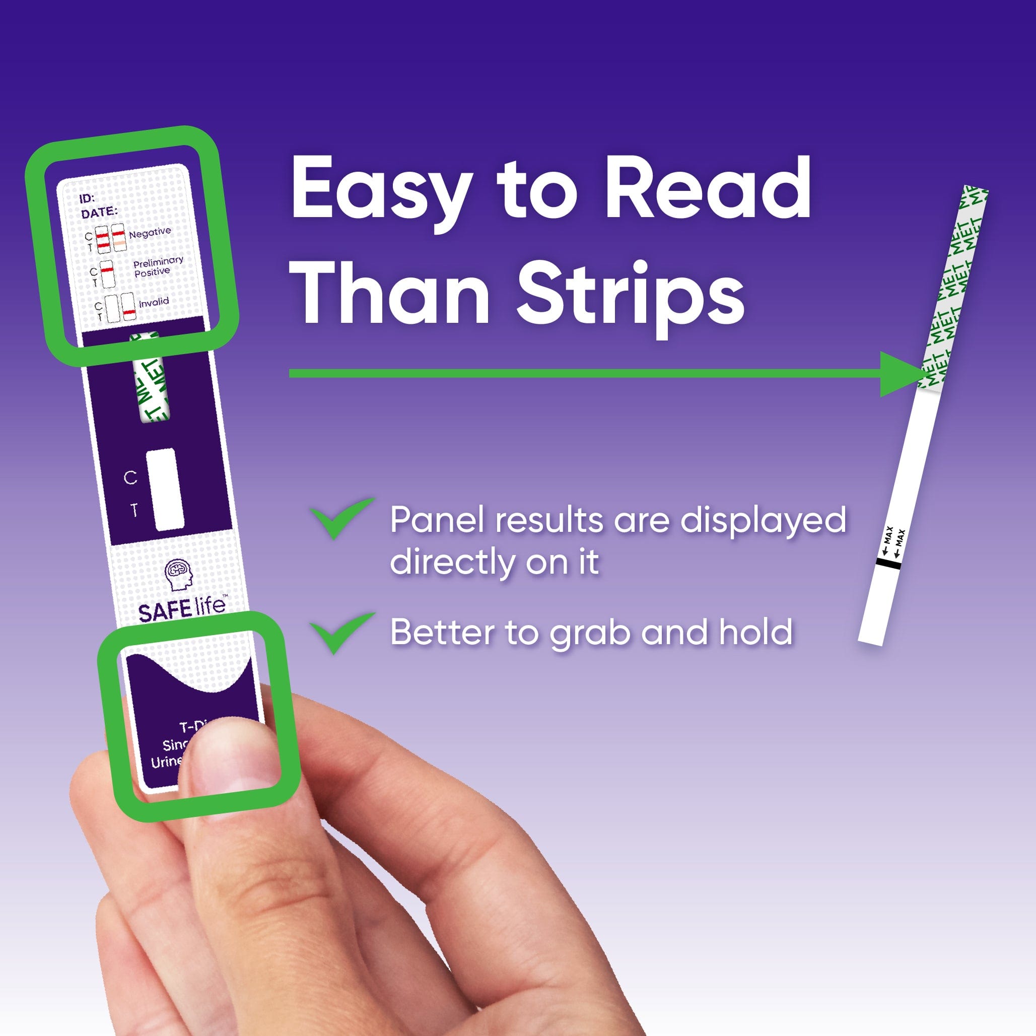 Prime Screen - SAFElife™ T-dip MET/mAMP at Home Drug Test, Testing Methamphetamine 1000 ng/mL, Single Panel Urine Test (mAMP/MET) WDMA-114