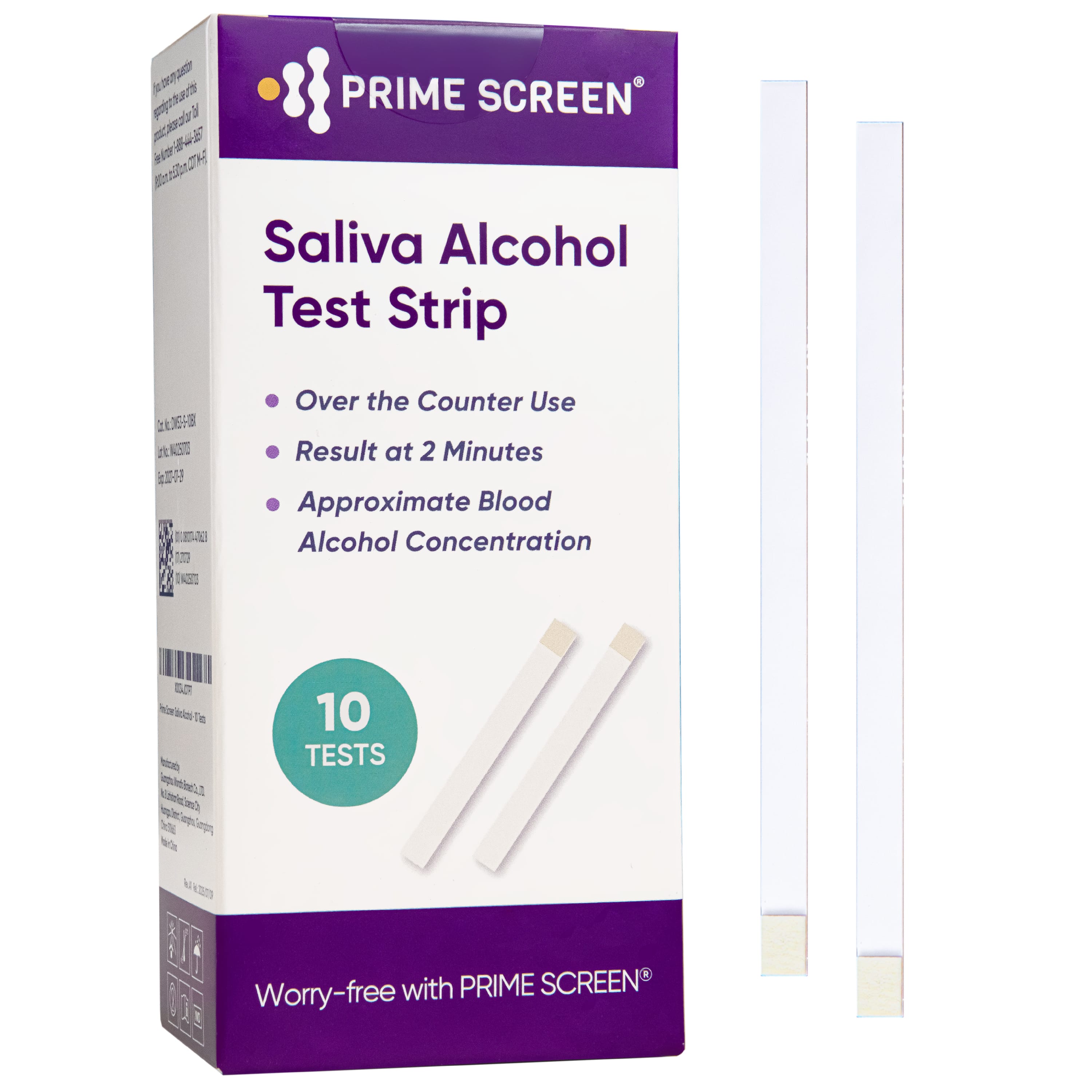 Saliva Alcohol Test Strip, High Accurate Home Test, Result in 2 Minutes - 10/25/100 Tests (EtG) W53-S