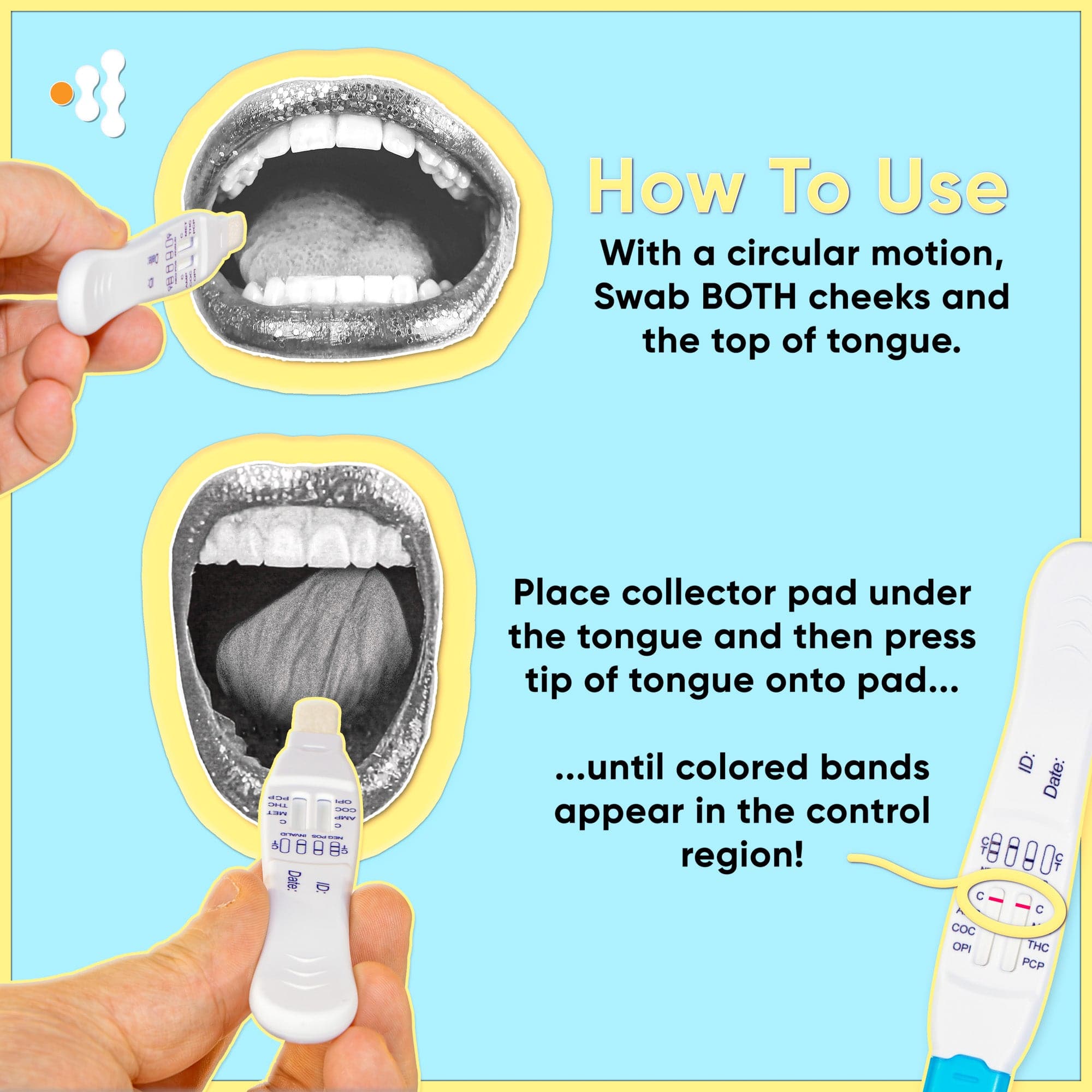 6 Panel Multi-Drug Oral Fluid Test, One Step (AMP, COC, MET, OPI, PCP, THC) - DSODOA-166EUO