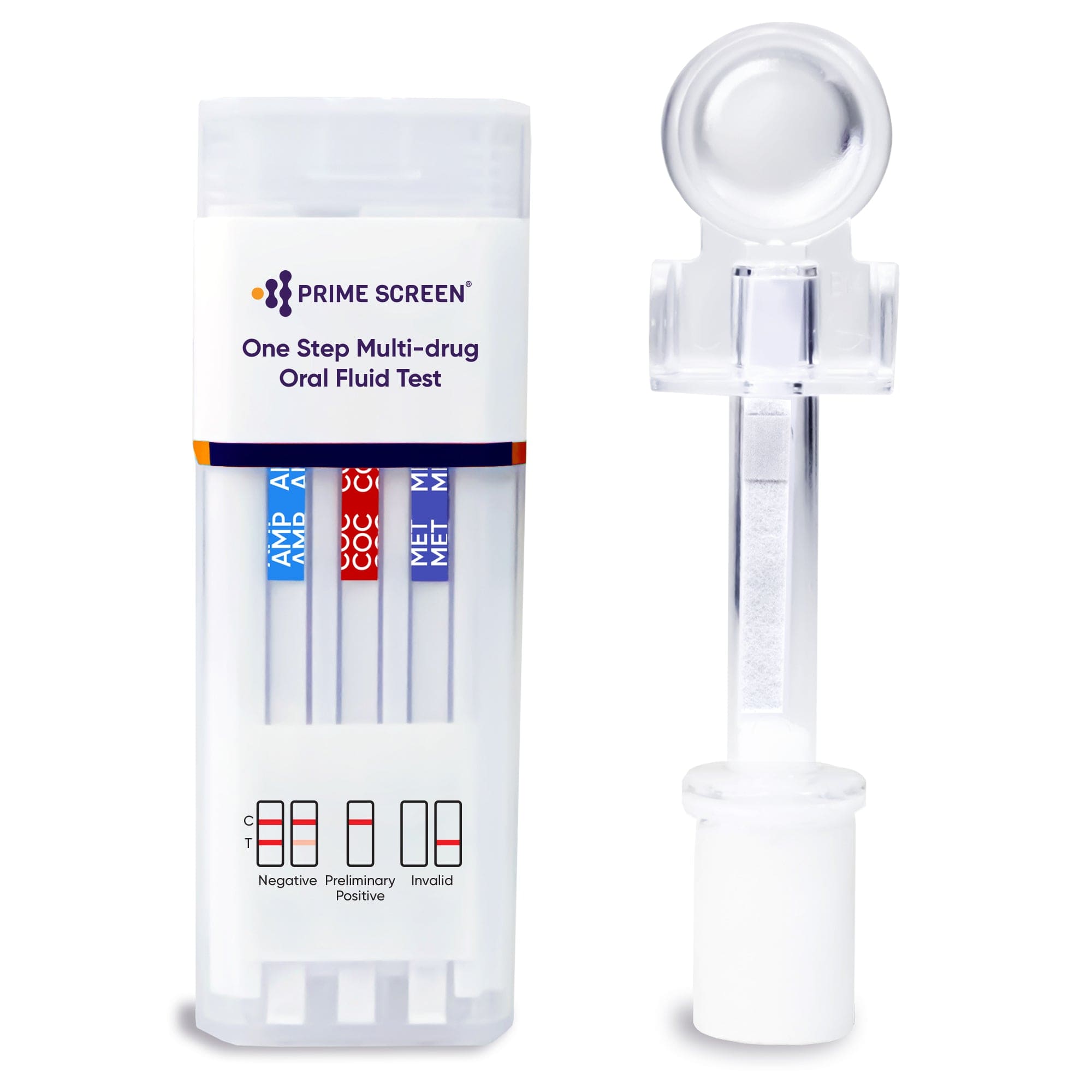 Prime Screen - 5 Panel Oral Saliva Test Kit (AMP,COC,MET,OPI,THC) - ODOA-256