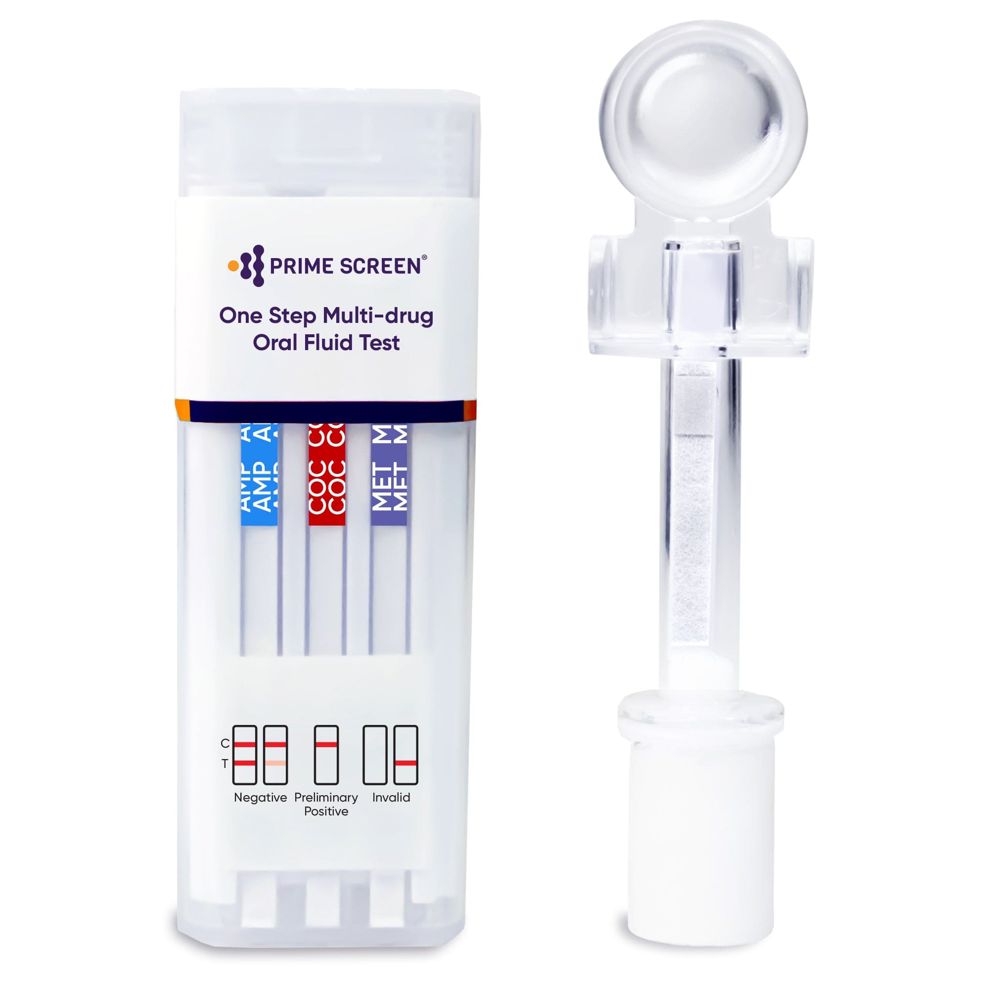 Prime Screen - 6 Panel Oral Saliva Test Kit, Employment and Insurance Testing (AMP, COC, MET, OPI, PCP, THC) - ODOA-166
