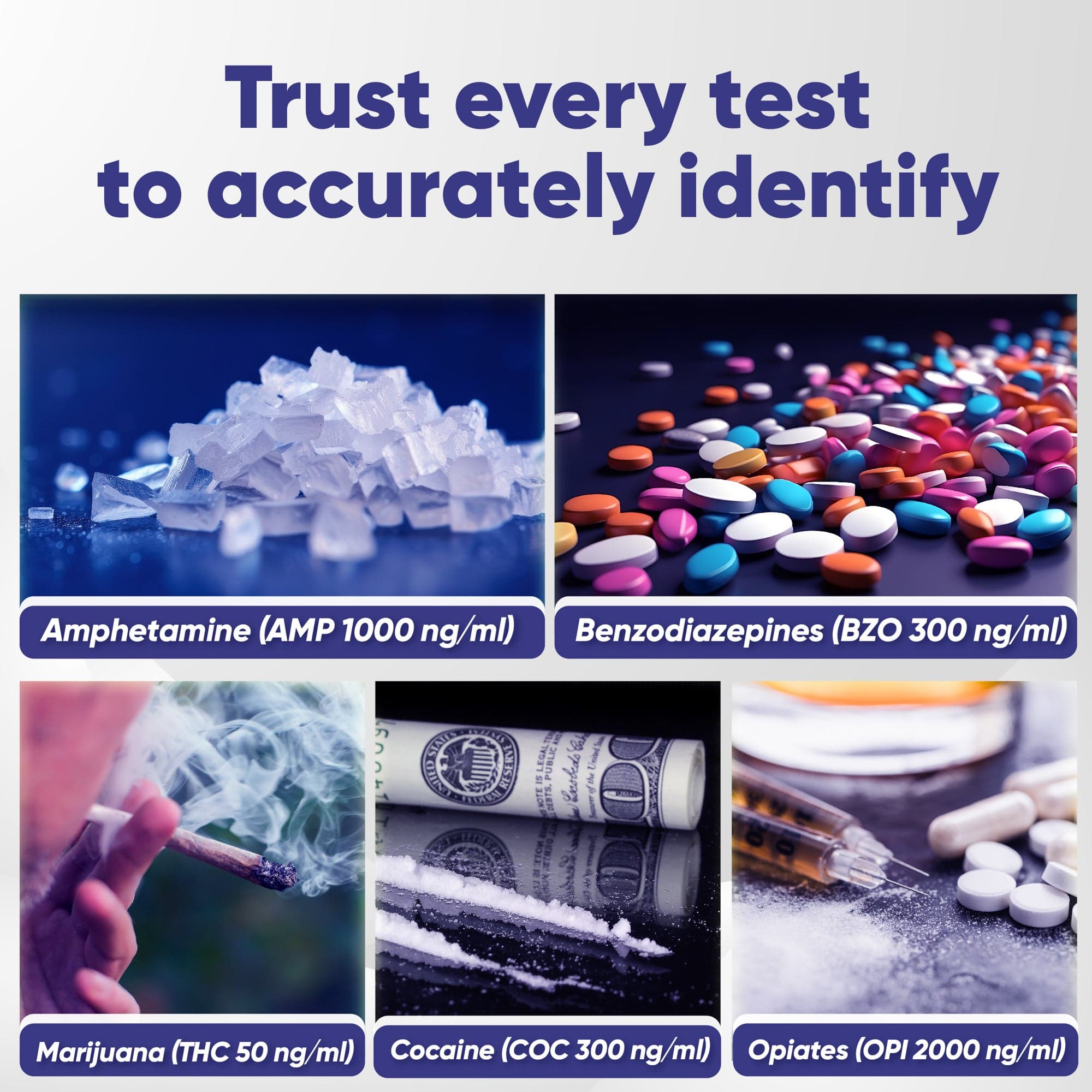Prime Screen - 5 Panel Multi-Drug Dip Test (AMP, BZO, COC, OPI, THC) - WDOA-754