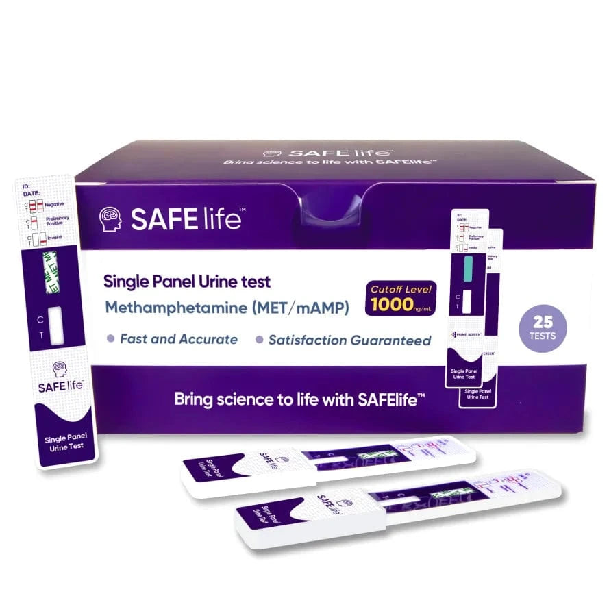 Prime Screen - SAFElife™ T-dip MET/mAMP at Home Drug Test, Testing Methamphetamine 1000 ng/mL, Single Panel Urine Test (mAMP/MET) WDMA-114