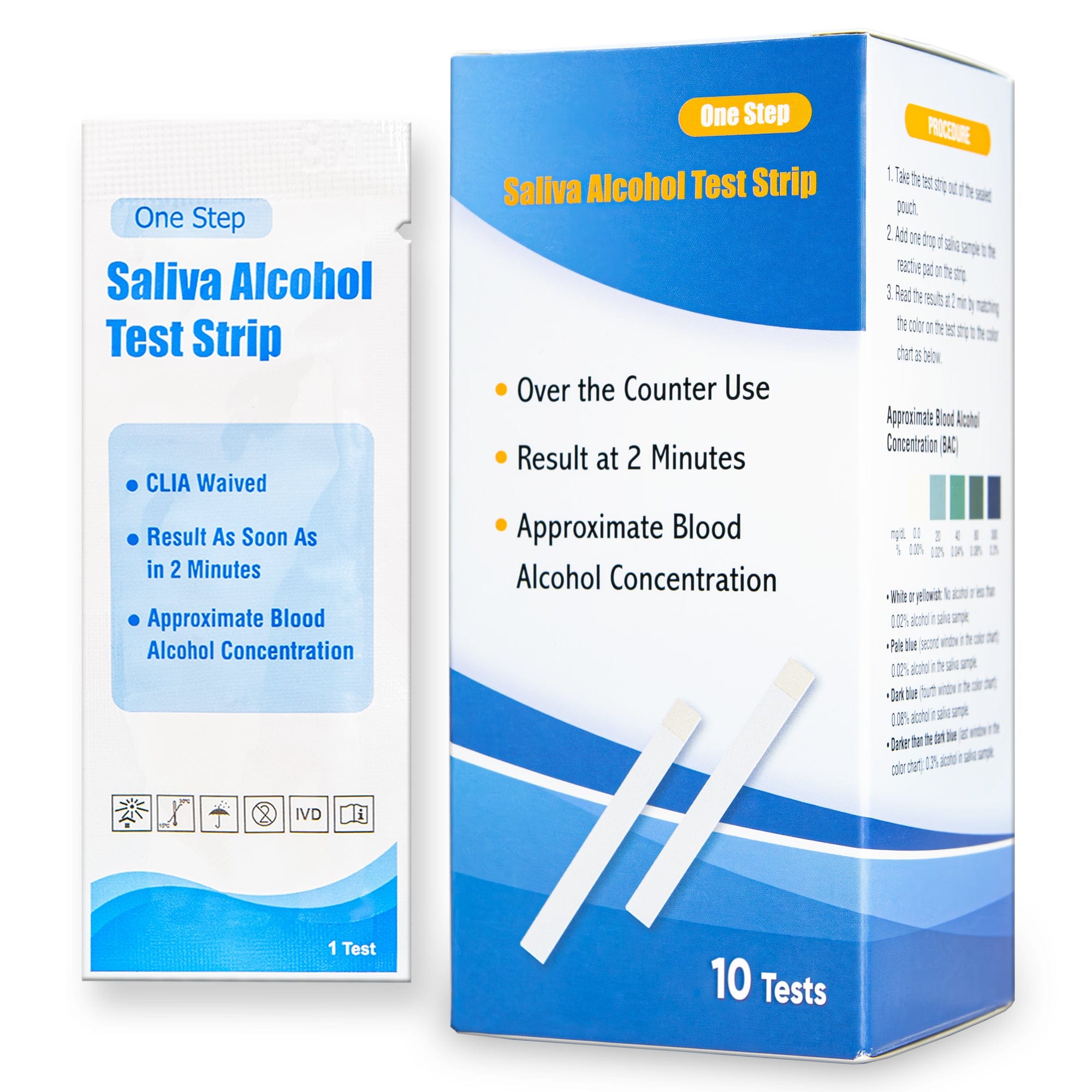 Prime Screen - Saliva Alcohol Test Strip, High Accurate Home Test, Result in 2 Minutes - 10 Tests