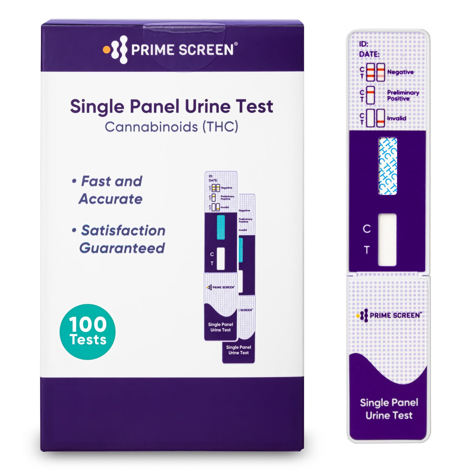 Prime Screen - THC Urine Dip Test Kit with 50 ng/ml Cutoff Level - WDTH-114