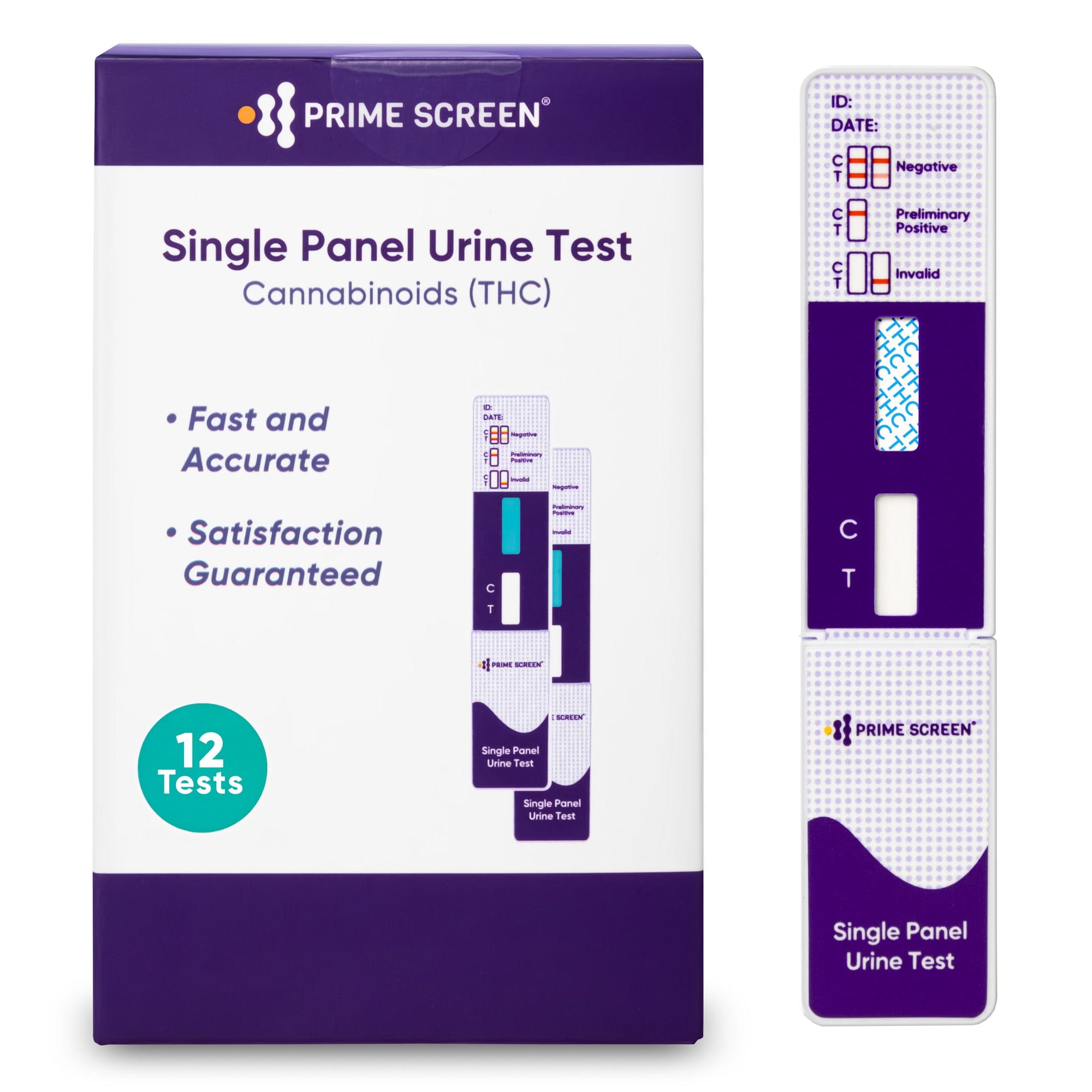 Prime Screen - THC Urine Dip Test Kit with 50 ng/ml Cutoff Level - WDTH-114