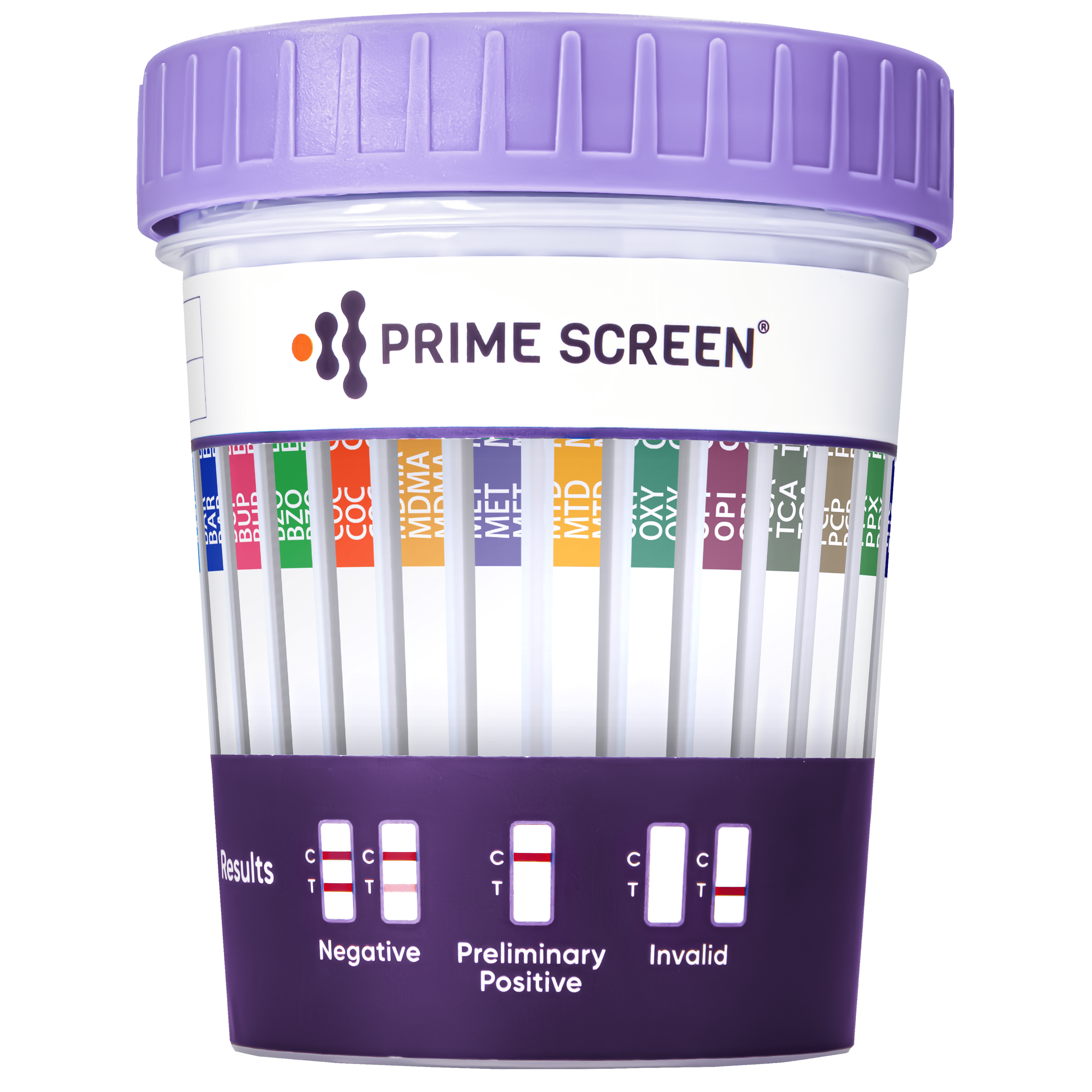 Prime Screen - 14 Panel Urine Drug Test Cup - Instant Testing Marijuana (THC),OPI,AMP, BAR, BUP, BZO, COC, mAMP, MDMA, MTD, OXY, PCP, PPX, TCA - TDOA-1144