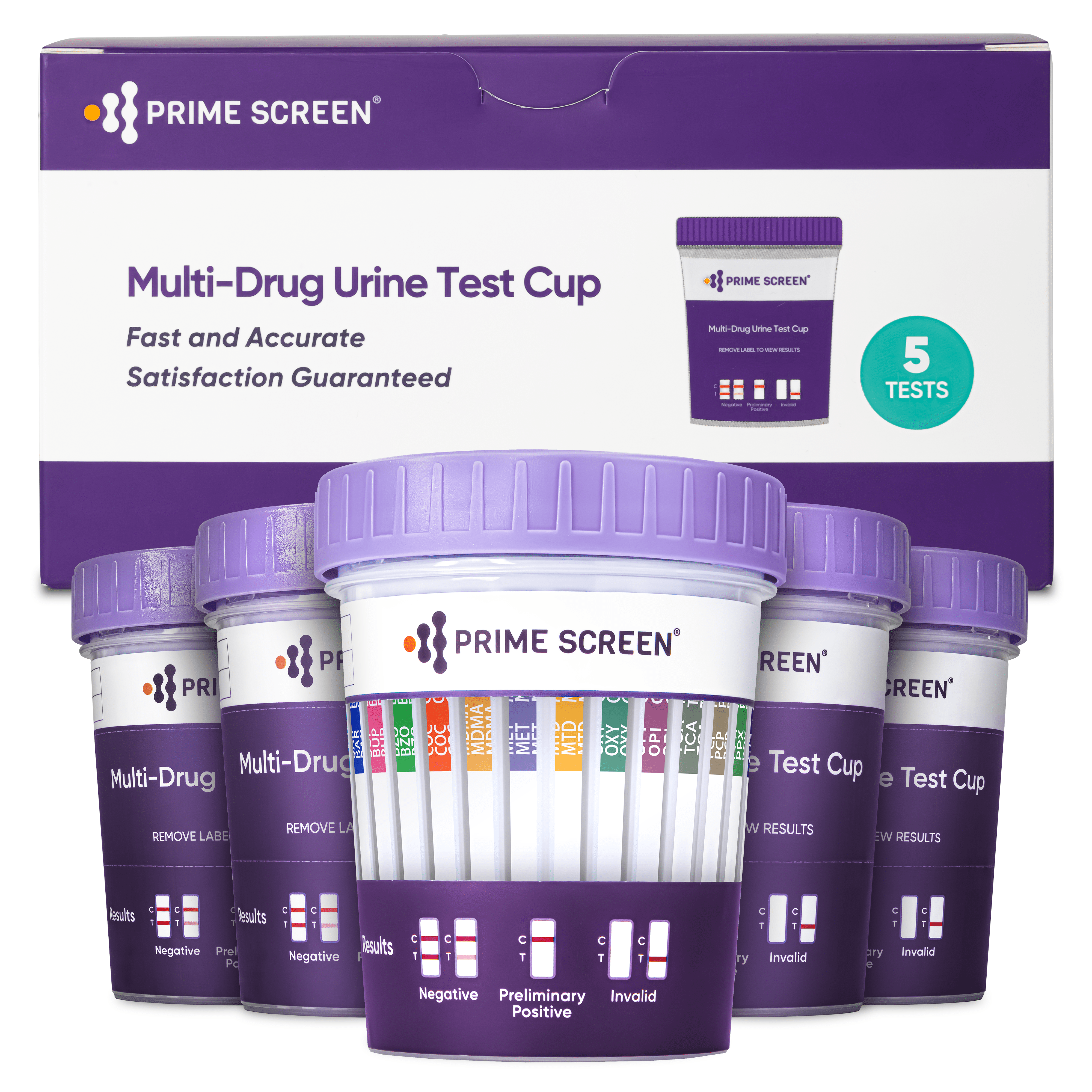 Prime Screen - 14 Panel Urine Drug Test Cup - Instant Testing Marijuana (THC),OPI,AMP, BAR, BUP, BZO, COC, mAMP, MDMA, MTD, OXY, PCP, PPX, TCA - TDOA-1144
