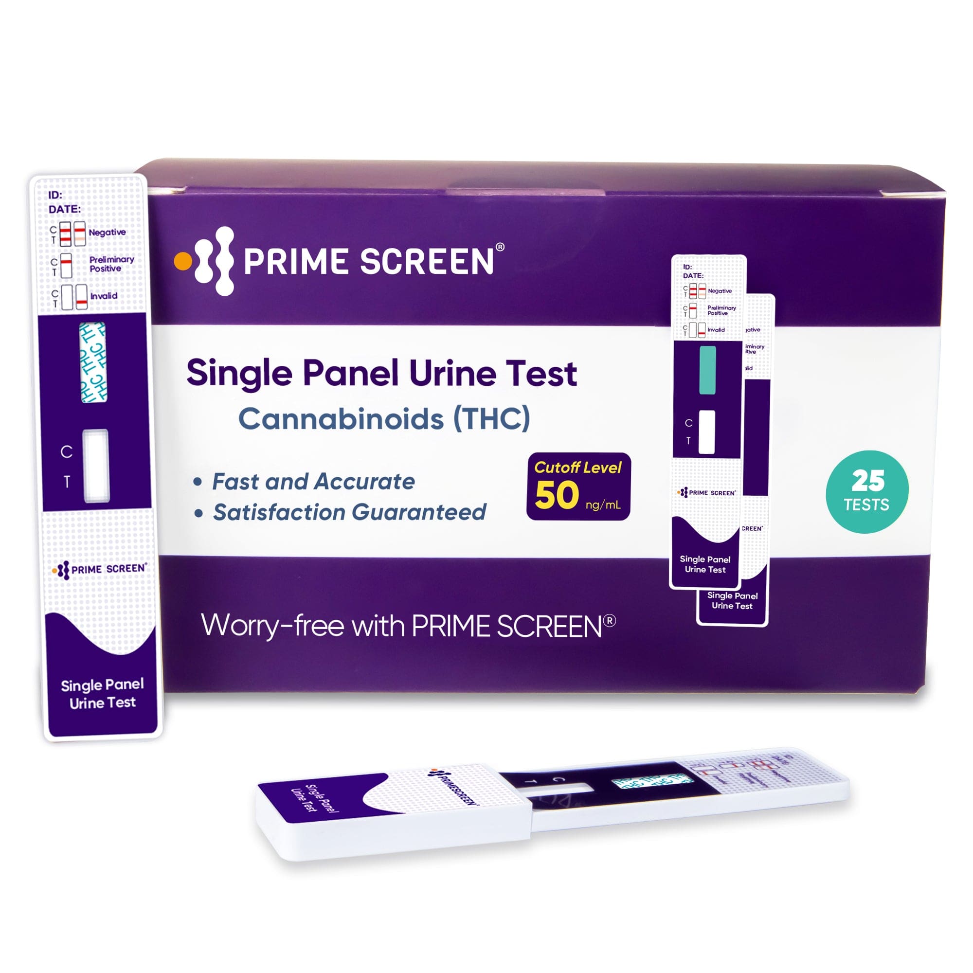 Prime Screen - THC Urine Dip Test Kit with 50 ng/ml Cutoff Level - WDTH-114