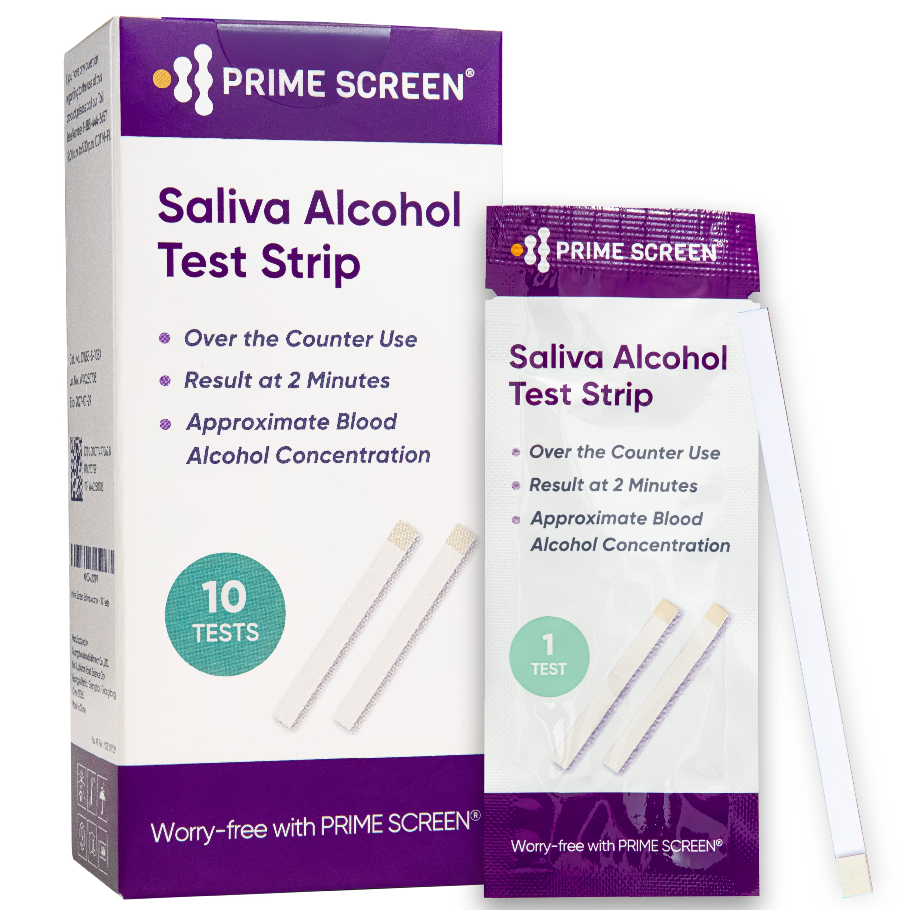 Saliva Alcohol Test Strip, High Accurate Home Test, Result in 2 Minutes - 10/25/100 Tests (EtG) W53-S