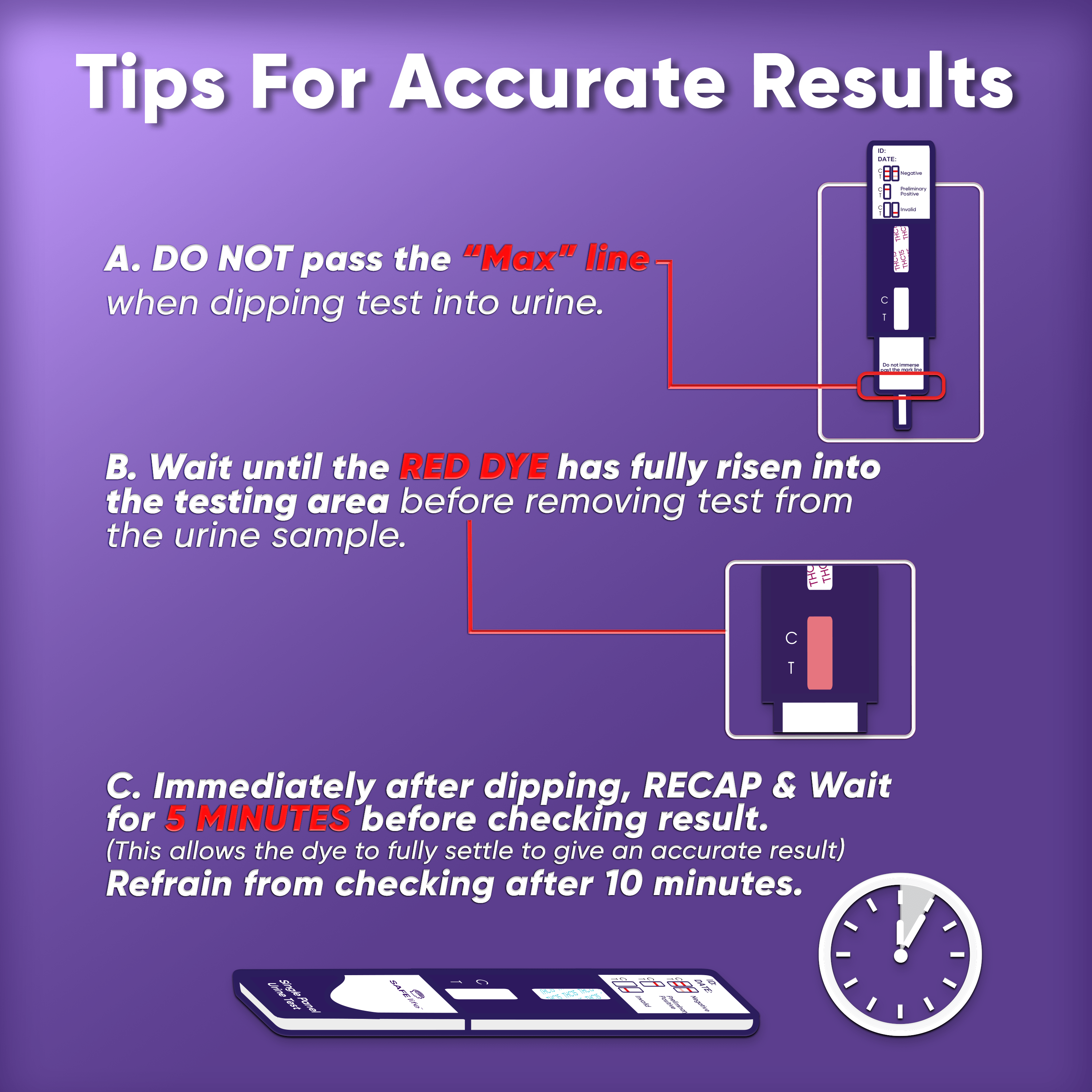 Marijuana THC 15 ng/mL Single Panel Drug Test Kit - Most Sensitive Marijuana Drug Test with 15 ng/mL Cutoff Level for Detecting Any Form of THC