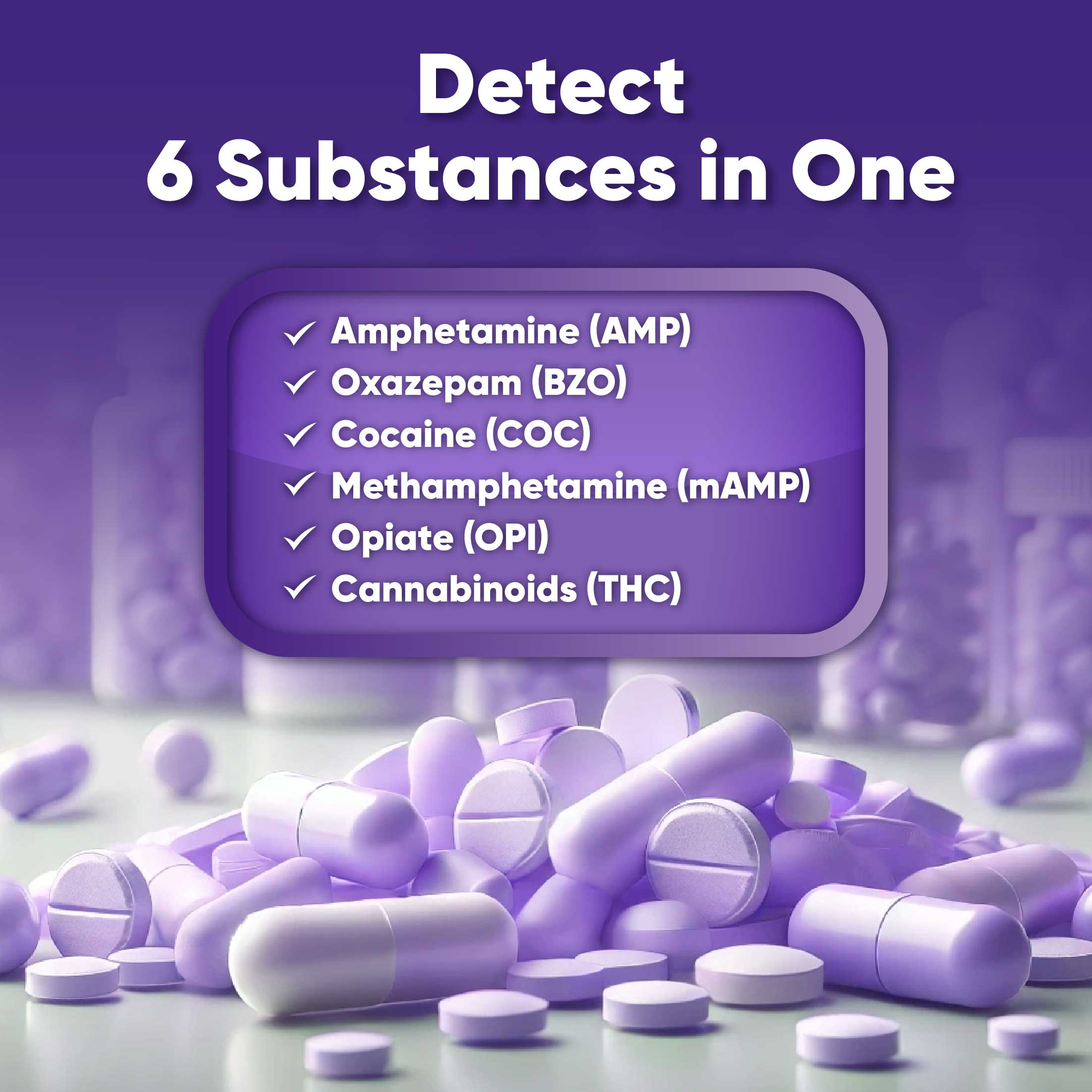 Prime Screen - 6 Panel Urine Drug Dip Test Kit (THC-Marijuana, BZO-Benzos, MET-Meth, OPI, AMP, COC), WDOA-264