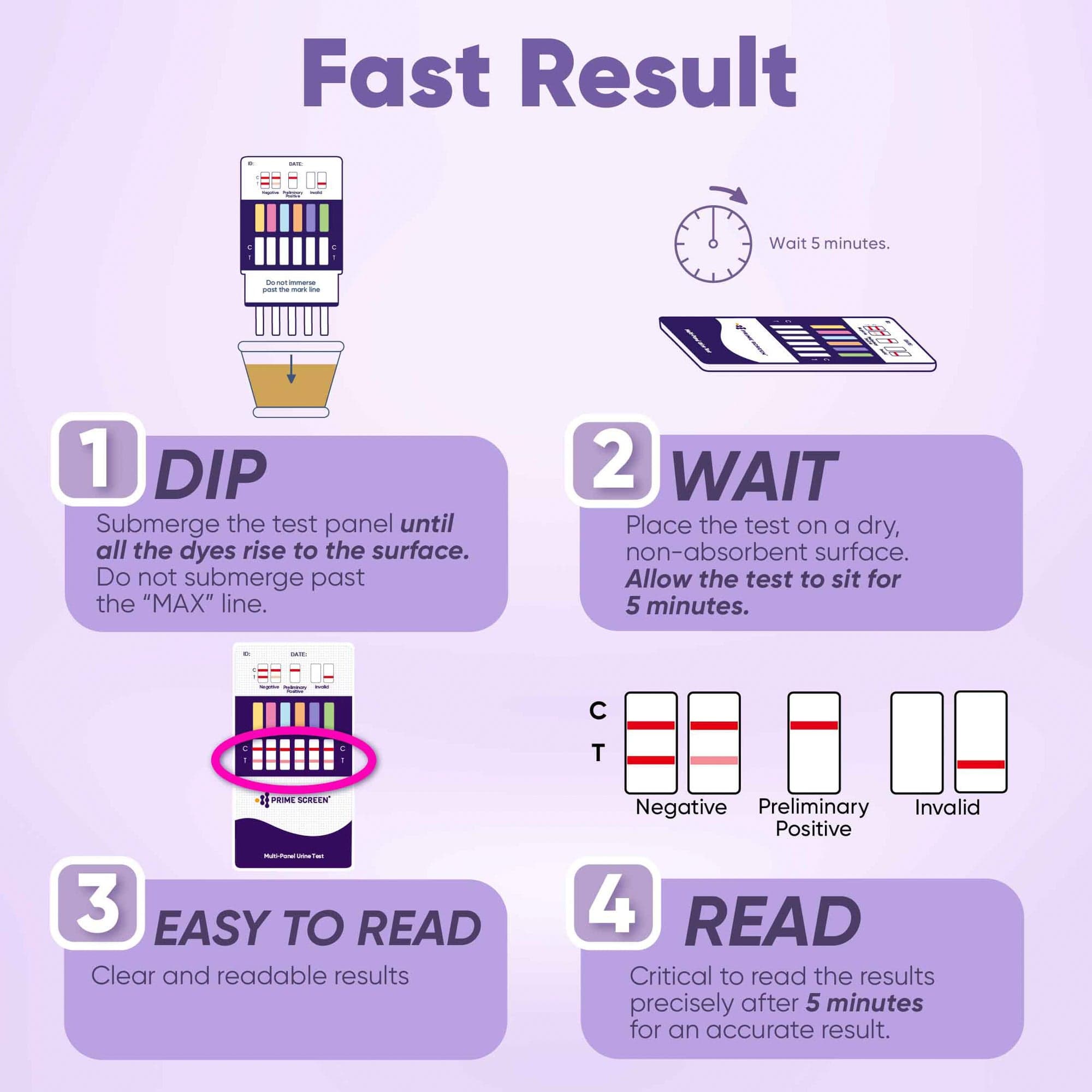 Prime Screen - 12-Panel Dip Card Multi Drug Test Screen Kit (AMP,BAR,BUP,BZO,COC,mAMP,MDMA,MOP,MTD,OXY,PCP,THC) WDOA-6125