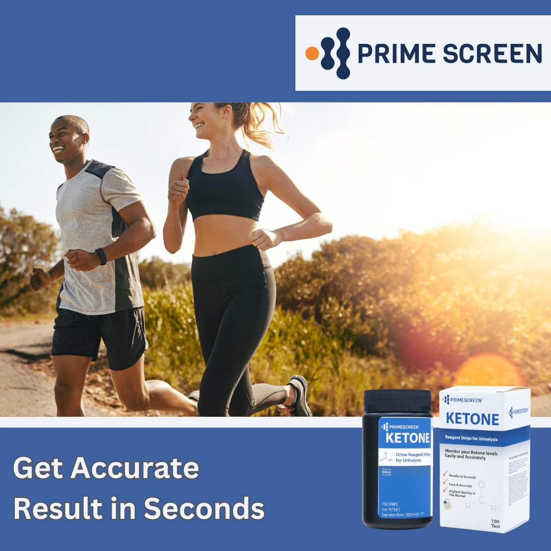 Prime Screen - Ketone Keto Test Strips: Testing Ketosis Based on Your Urine, 100 Ketone Urinalysis Tester Strips (Made in the U.S.)