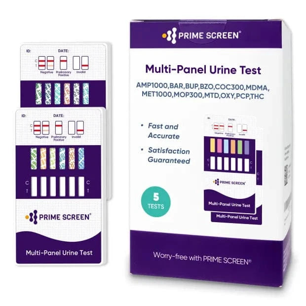 Prime Screen - 12-Panel Dip Card Multi Drug Test Screen Kit (AMP,BAR,BUP,BZO,COC,mAMP,MDMA,MOP,MTD,OXY,PCP,THC) WDOA-6125