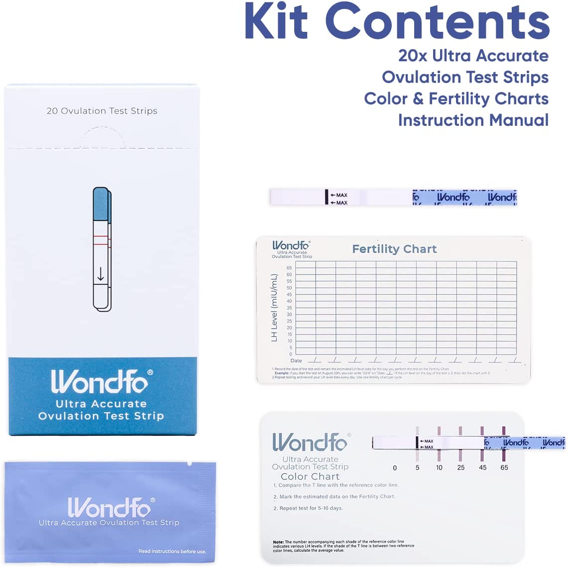 Prime Screen - Wondfo Quantitative Ovulation Test Strips - Numerical Urine Ovulation Tests - 20 LH Test
