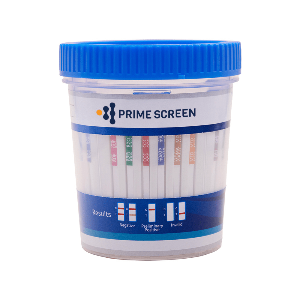 Prime Screen - 13 Panel Kit Urine Drug Test Cup (AMP,BUP,BZO,COC,mAMP,MDMA,MTD,MOP,OXY,THC,TRA,FTY,ETG)-TDOA-7135EFT