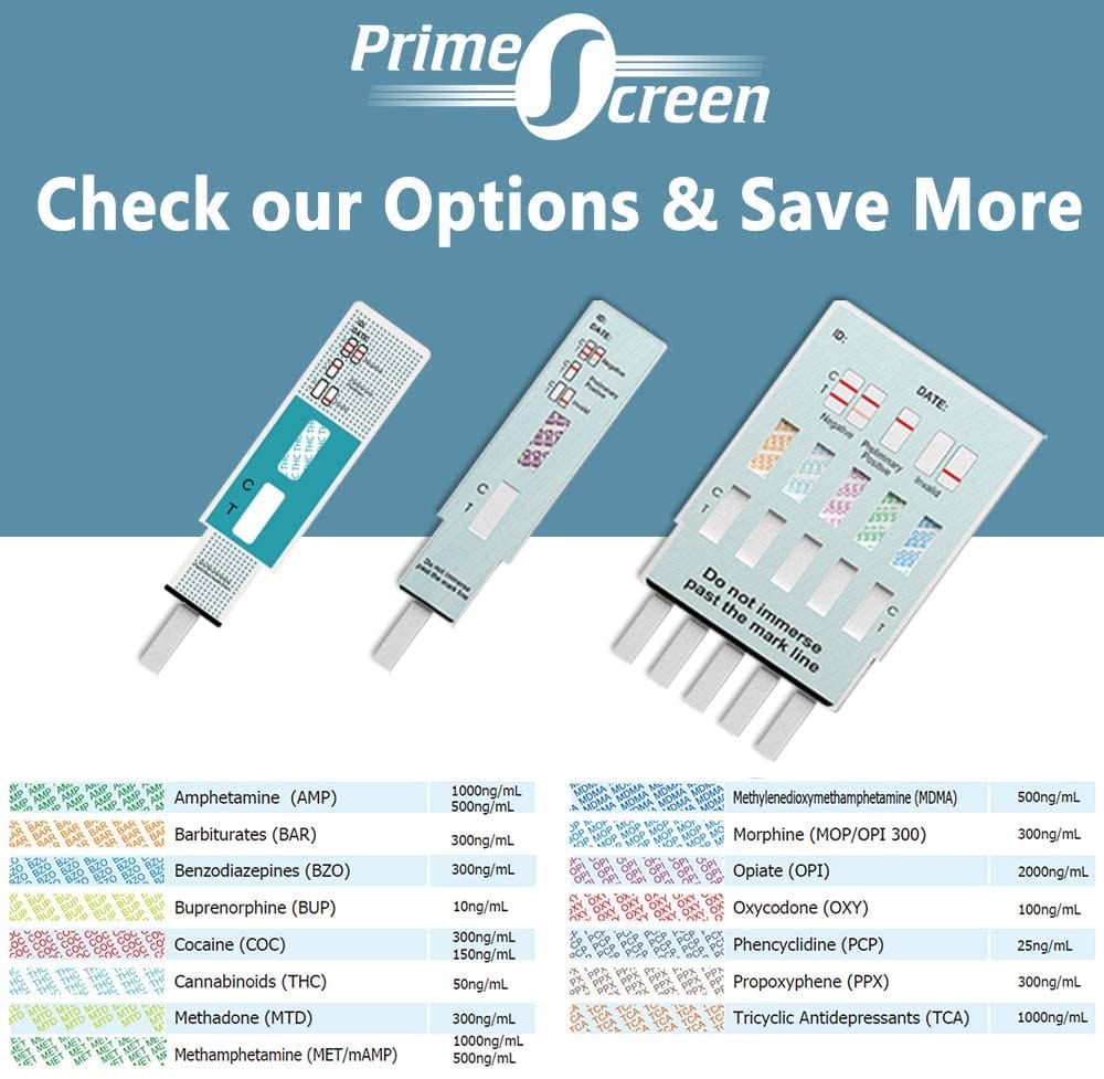 12 Panel Multi Test (AMP/BAR/BUP/BZO/COC/mAMP/MDMA/MTD/OPI/OXY/PCP/THC) # WDOA-6124 - Prime Screen