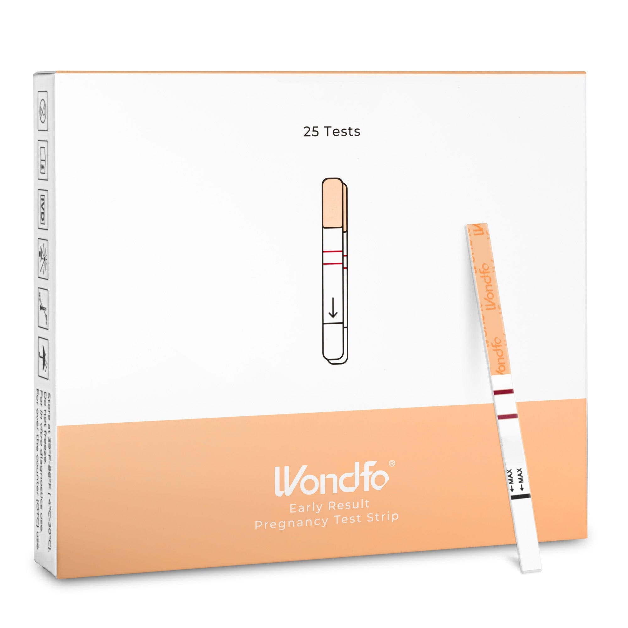 [25 Pack] Wondfo Early Result Pregnancy Test Strips - Get Results 6 Days Sooner Than Missed Period-Sensitive and Accurate HCG Testing Kit at 10 MIU/ml Cut-Off (hCG) W1-S