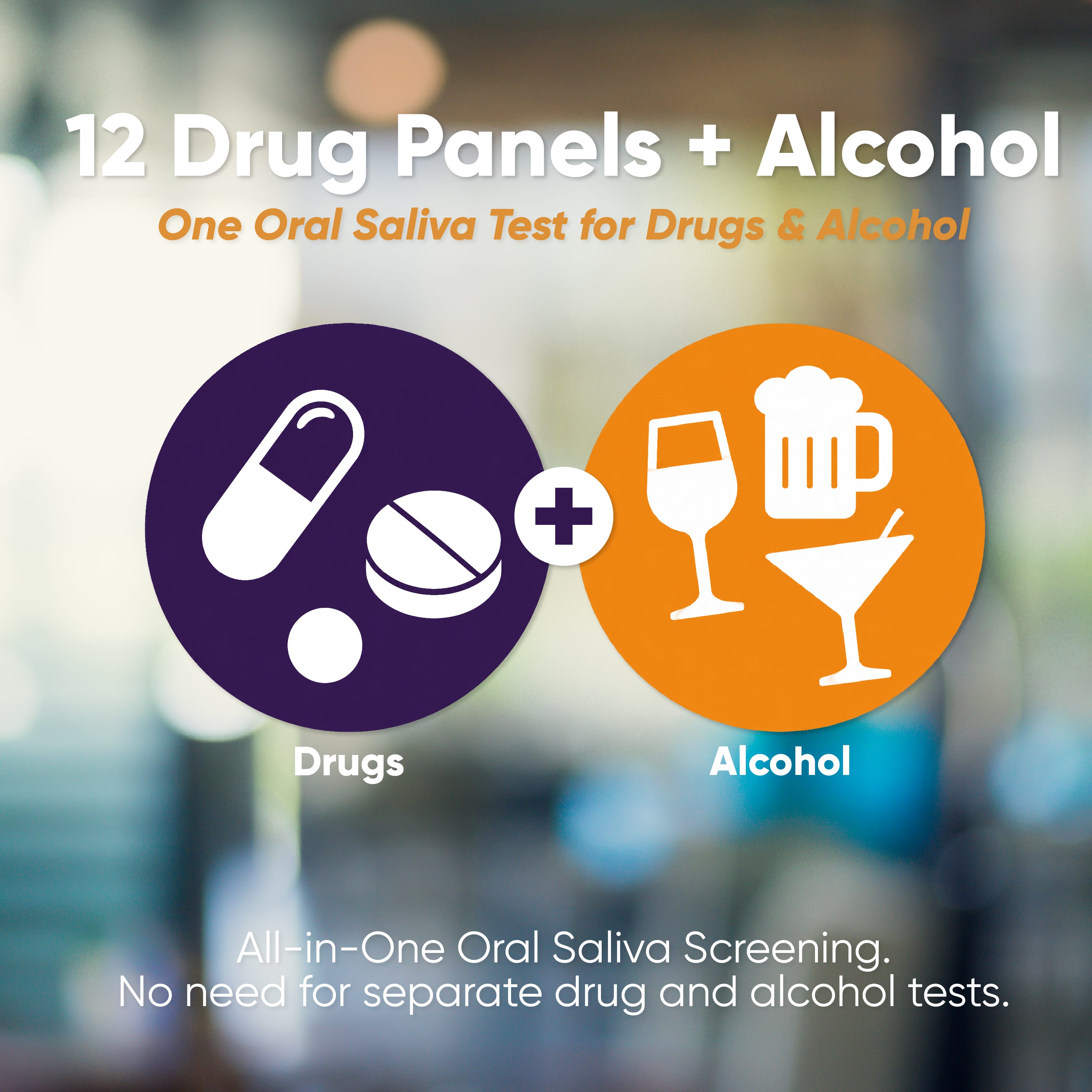Prime Screen 12-Panel Oral Fluid Drug Test & 2 Minute Alcohol Test, One Step Employment and Insurance Testing, T-Swab (AMP50, MET50, BUP5, BZO10, COC20, THC40, BAR20, OXY20, OPI40, PCP10, MDMA50, MTD30,ALC) - [5 Pack]
