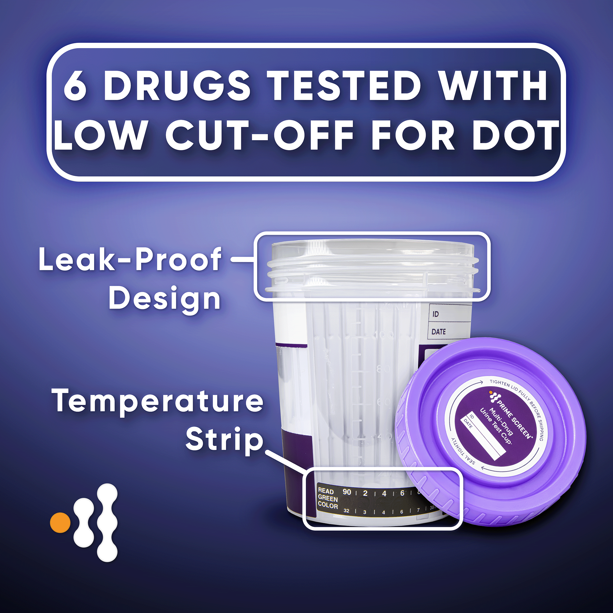 Prime Screen - Prime Screen - 6 Panel Instant Urine Drug Testing Cup Kit [1 Pack] T-964 ,Detecting 6 drugs simultaneously: Marijuana(THC), (AMP500),(COC150),(OPI2000),and (6-MAM10) 