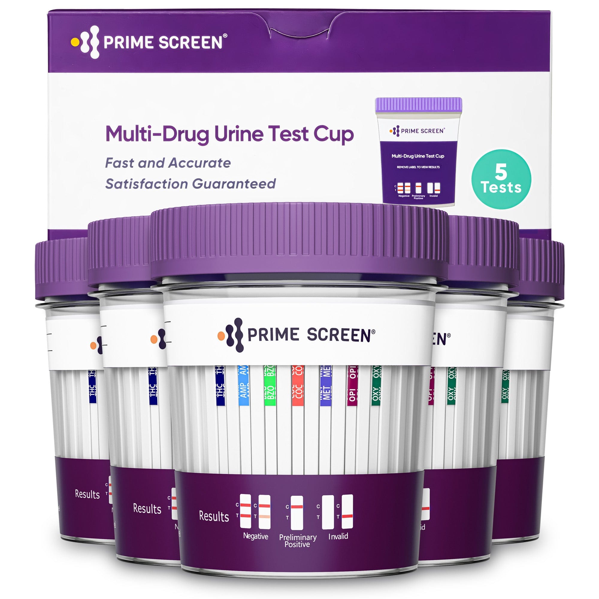 Prime Screen - Prime Screen - 7 Panel Instant Urine Drug Testing Cup Kit [1 Pack] T-274 ,Detecting 7 drugs simultaneously: Marijuana (THC), Amphetamine (AMP), Benzodiazepines (BZO), Cocaine (COC), Methamphetamine 