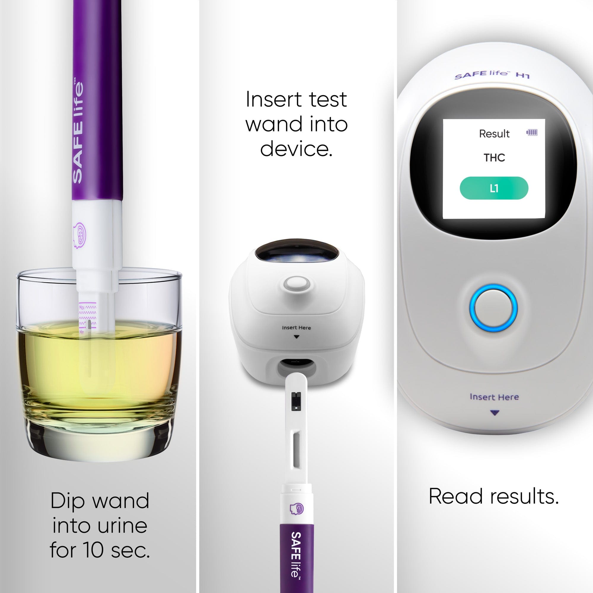 Prime Screen - SAFElife??? H1 THC Analyzer with 5 Tests ?€? Advanced Fluorescent Immunoassay Technology, 6-Level THC Detection (0-300+ ng/mL), Semi-Quantitative Results, Portable with Data Management 