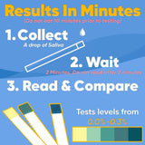 Saliva Alcohol Test Strip, High Accurate Home Test, Result in 2 Minutes - 100 Tests- W53-S