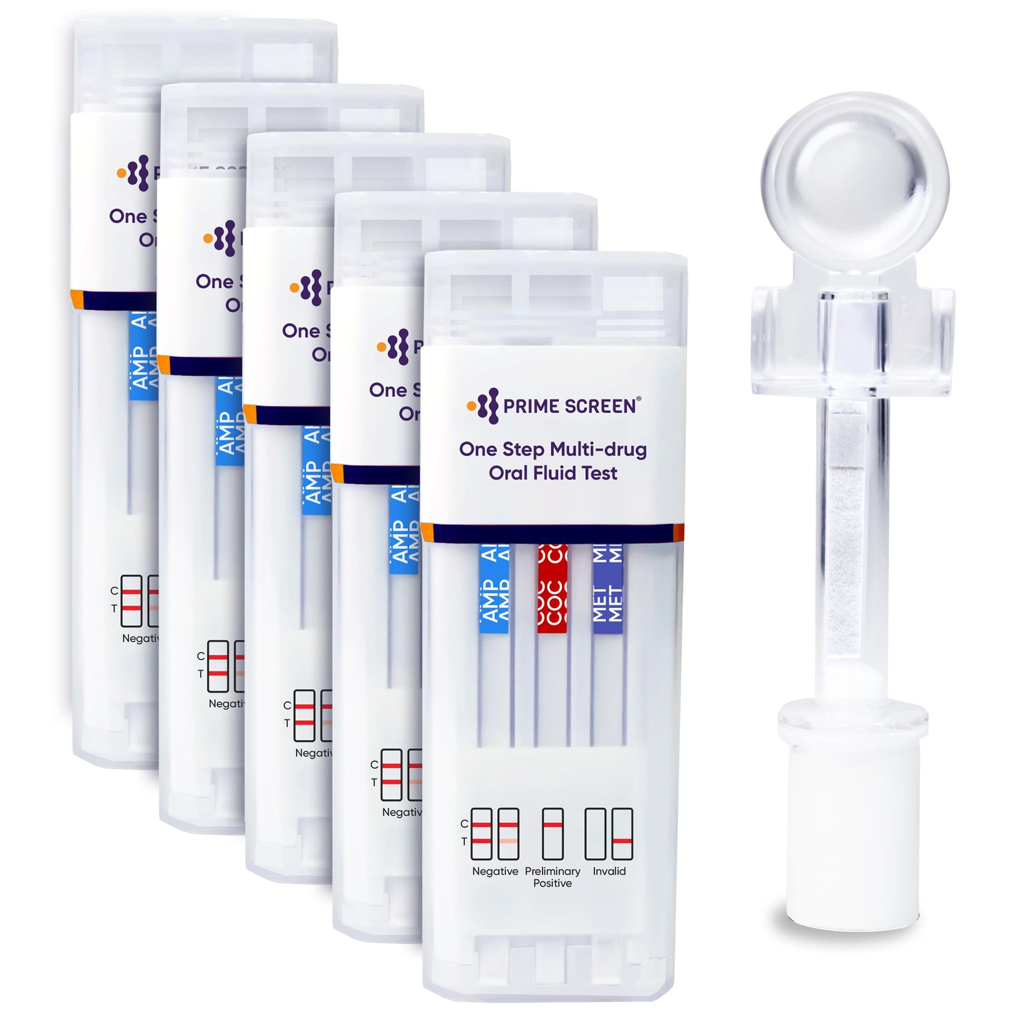 Prime Screen - CLEARANCE! 5 Panel Oral Saliva Test Kit (AMP,COC,MET,OPI,THC) - ODOA-256 SHORT DATED: EXP 06/05/2025 