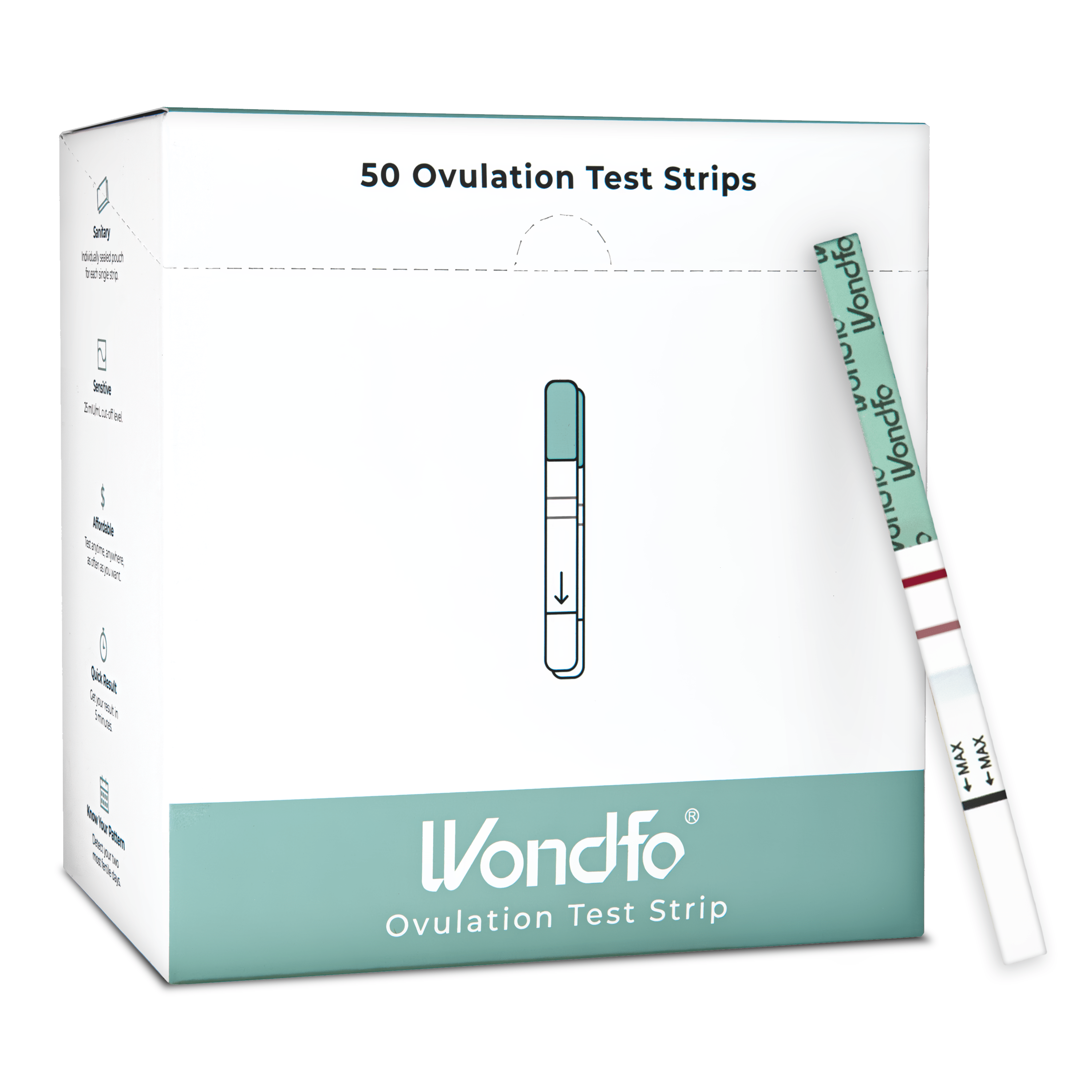 Prime Screen - Wondfo LH Ovulation Strips Rapid Test Detection for Home Self-Checking - Reliable Ovulation Predictor Kit (LH) W2-S 