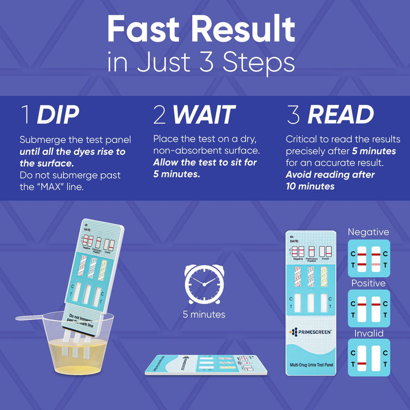 Multi Level Marijuana Home Urine Test Dip Kit - Highly Sensitive THC 3 Level Drug Test Kit-Detects at 15 ng/mL, 50 ng/mL, and 100 ng/mL