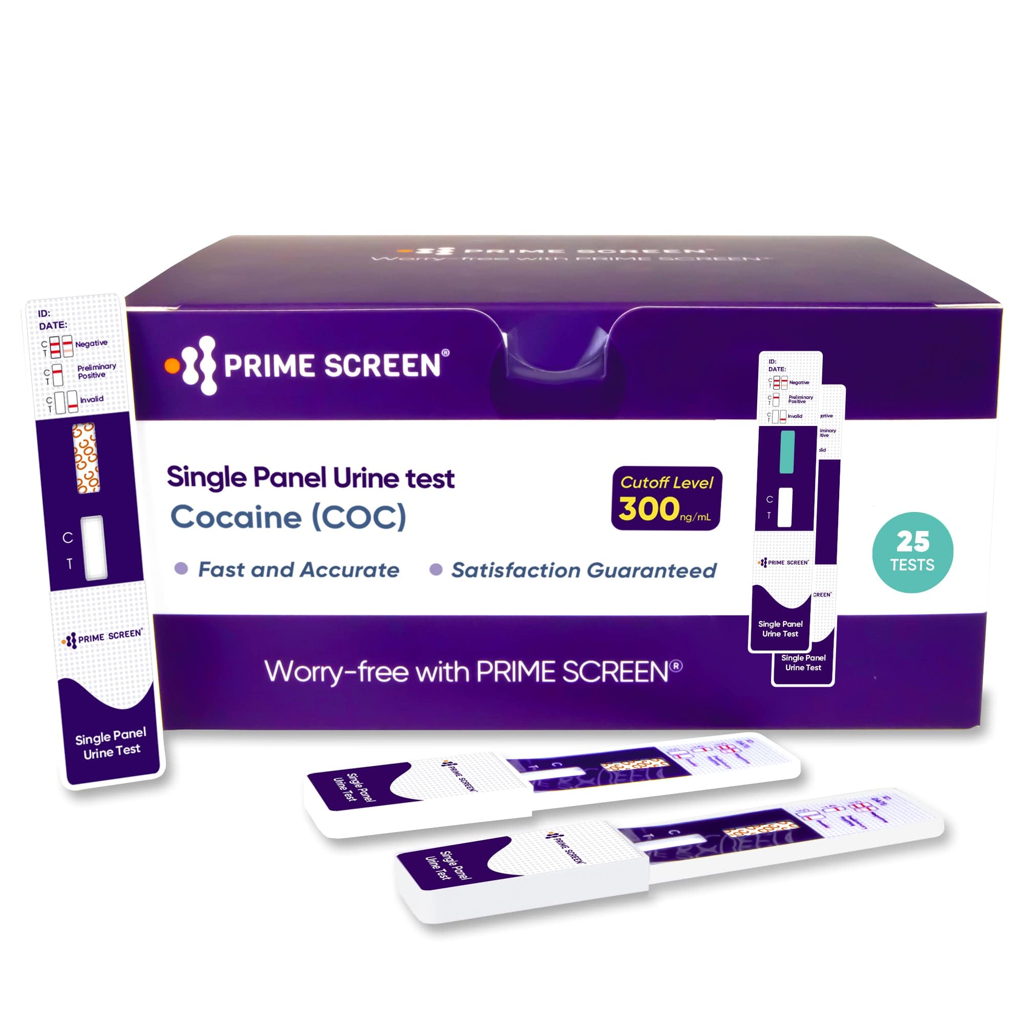 Cocaine Urine Test Card - Detect COC in Urine with 300 ng/mL Cutoff Level - Single Panel Drug Test Kit - 10 Pack