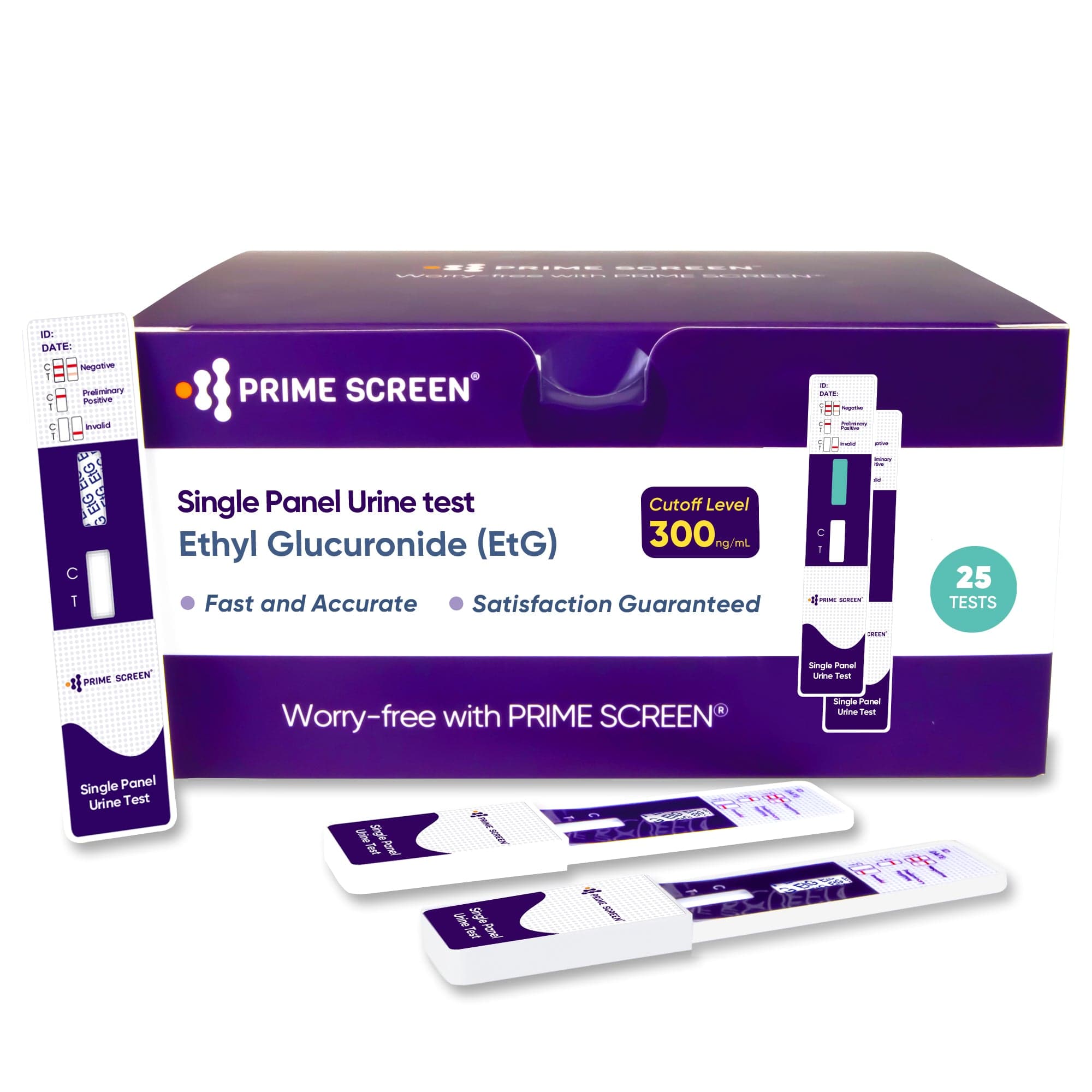 Prime Screen - Alcohol ETG Urine Dip Card Test - 80 Hour Low Cut-Off 300 ng/mL - WETG-114 