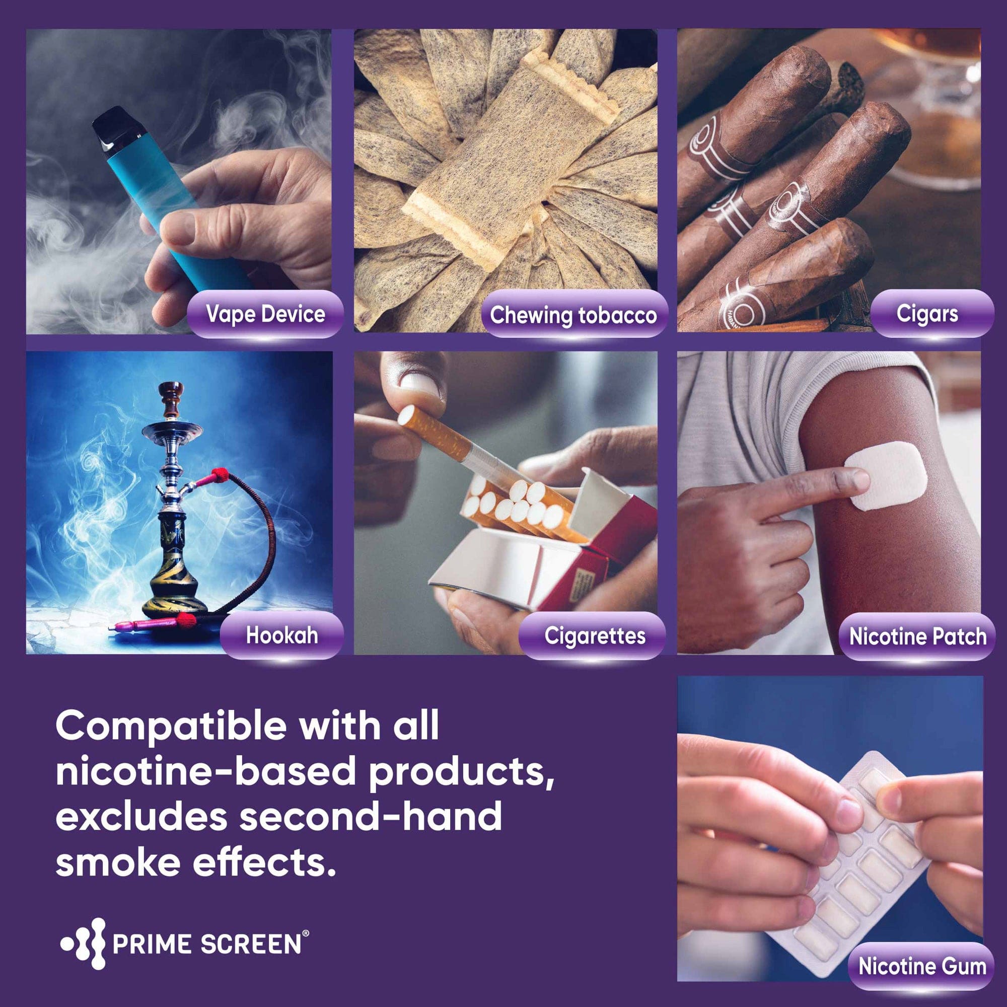 Prime Screen - Prime Screen® [5 Pack] T-Swab Oral Fluid Nicotine (Cotinine) Test – One-Step Saliva Test for Employment and Insurance Screening 