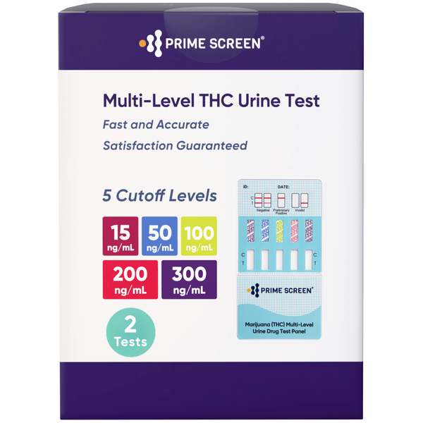 Multi Level Marijuana Home Urine Test Dip Kit - Highly Sensitive THC 5 Level Drug Test Kit-Detects at 15 ng/mL, 50 ng/mL, 100 ng/mL, 200 ng/mL, and 300 ng/mL