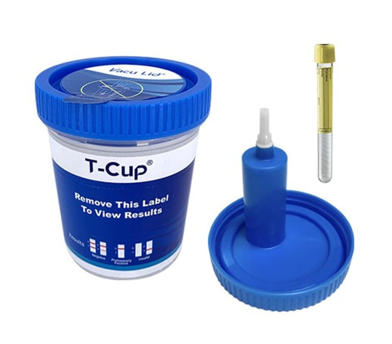 12-Panel T-Cup w/Vacu Lid; (AMP,BAR,BUP,BZO,COC,mAMP,MDMA,MOP,MTD,OXY,PCP,THC) - TDOA-6125V